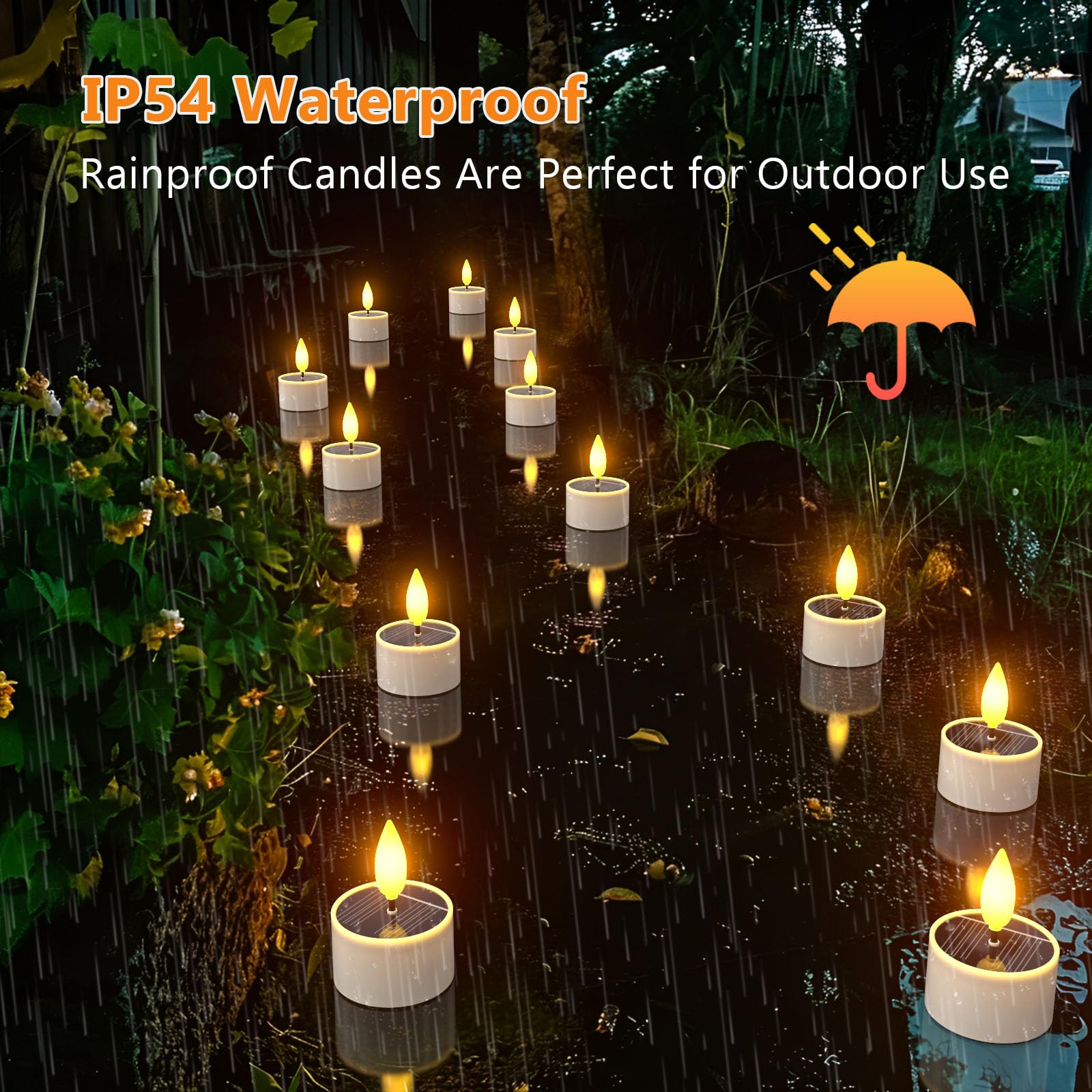 Pchero 6 Pack Solar Tea Lights Outdoor Waterproof, Small Solar Lights With Dusk To Dawn Sensor, Led Tealight Candles For Lantern