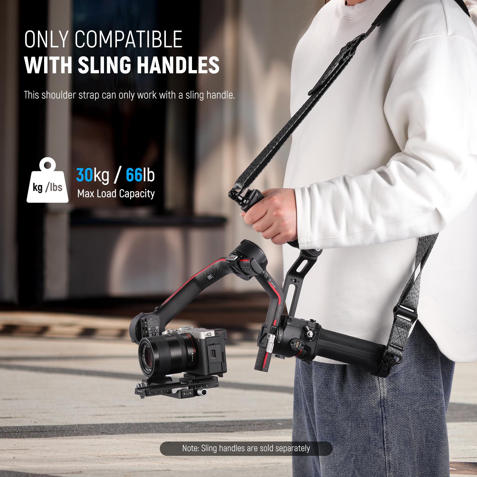 Neewer Rs4 Rs3 Gimbal Shoulder Strap, Weight Reducing Padded Adjustable Strap With Baseplate Quick Release Qd Buckle Compatible