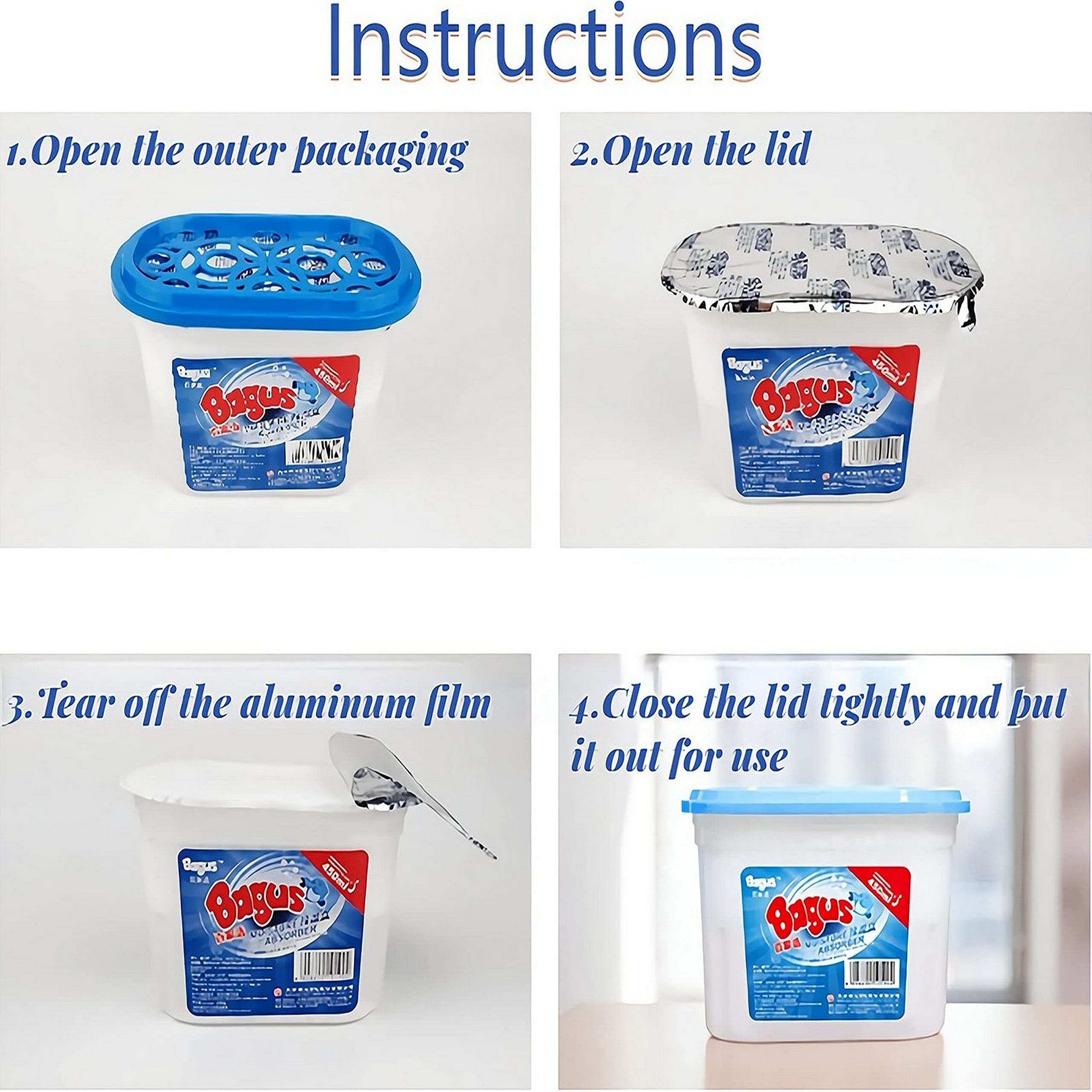 Moisture Absorbers Boxes (4 Pack)   10.5 Oz, Dehumidification Box, Moisture Absorber For Closet, Bathroom, Storage, Kitchens, Ba