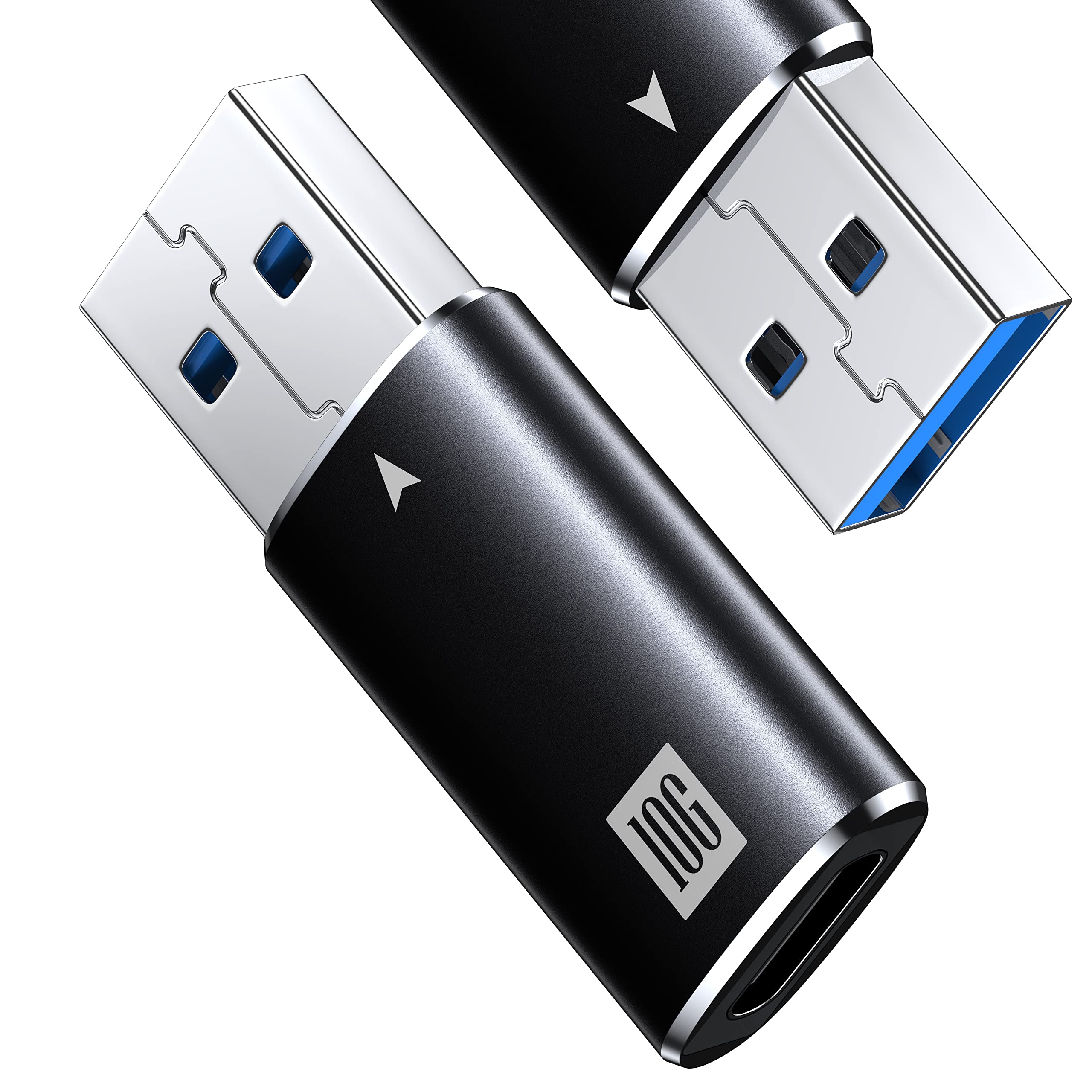 [10Gbps] Usb C Female To Usb Male Adapter, Usb 3.1 A To Usb C Adapter Superspeed Data Sync Compatible With Iphone 16/ Iphone 15 Plus Pro Max,Type C Earphone, Laptop, Charger, Quest Link  Black