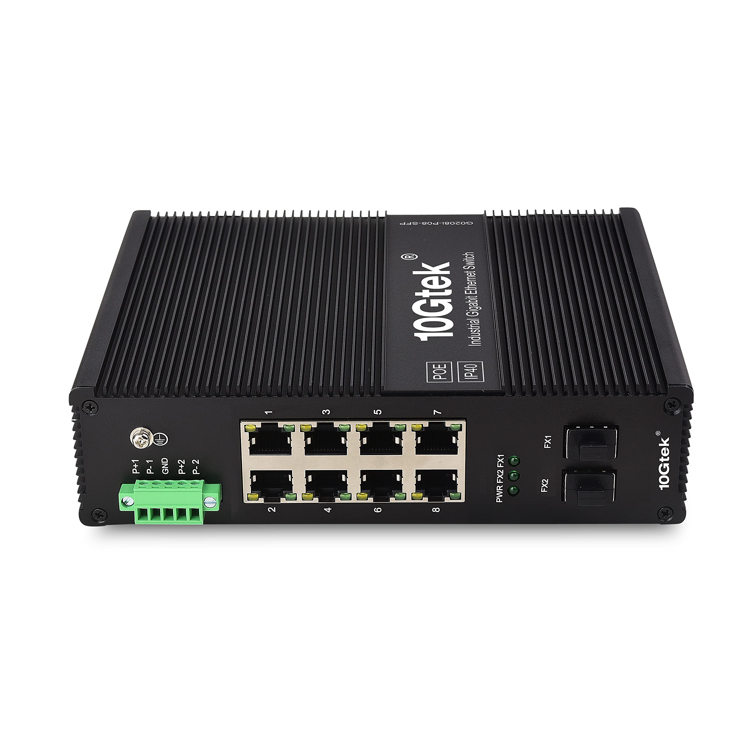 10 Port Gigabit Ethernet Fiber Converter, , Industrial Din Rail Network Switch( 40C ~ +85C), Poe 802.3Af/At (W/20 Km Sfp Transce
