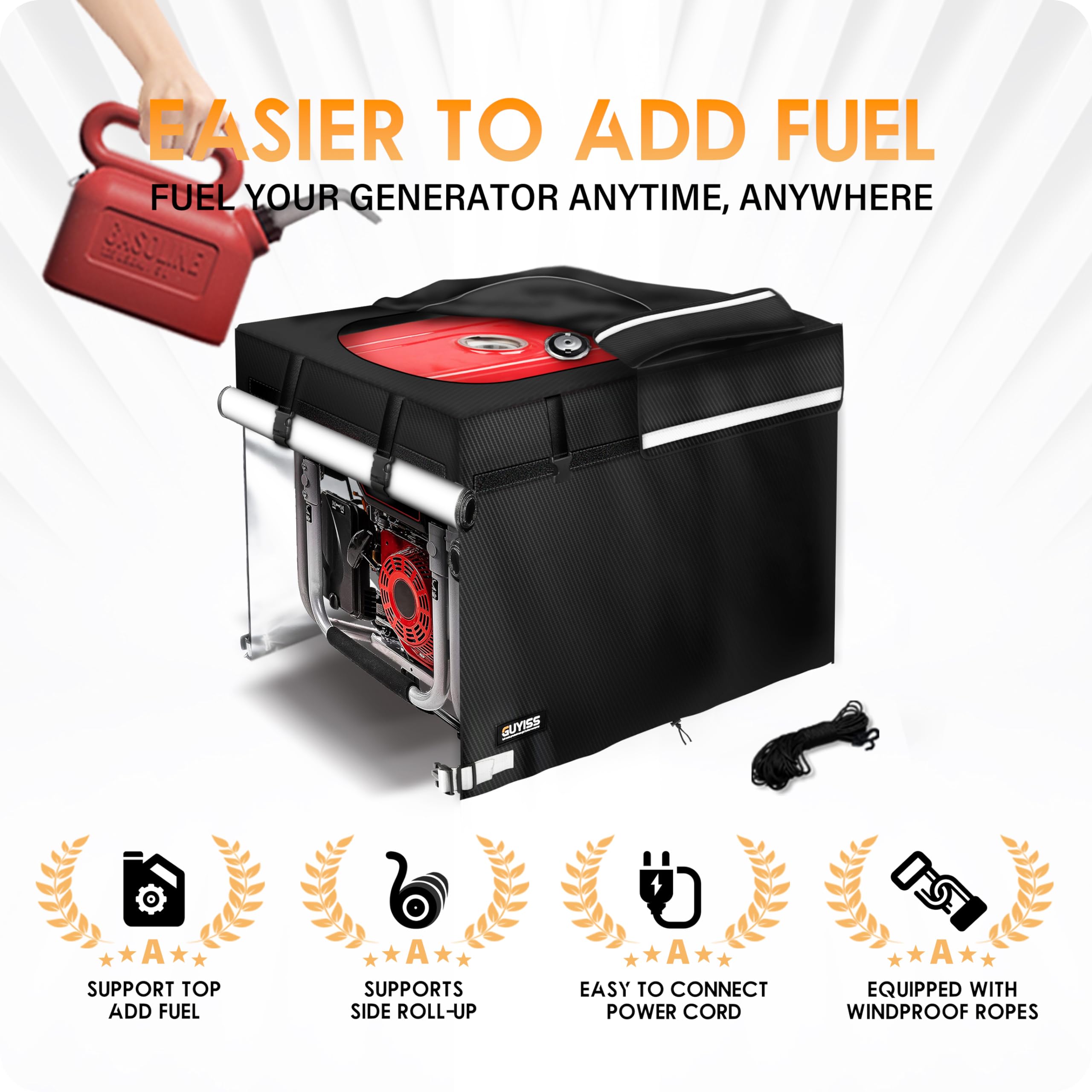 Guyiss Generator Covers, 28  20  20Inch Portable Generator Cover, 600D+210D 100% Waterproof And Tear Resistant Oxford Cloth. Fit