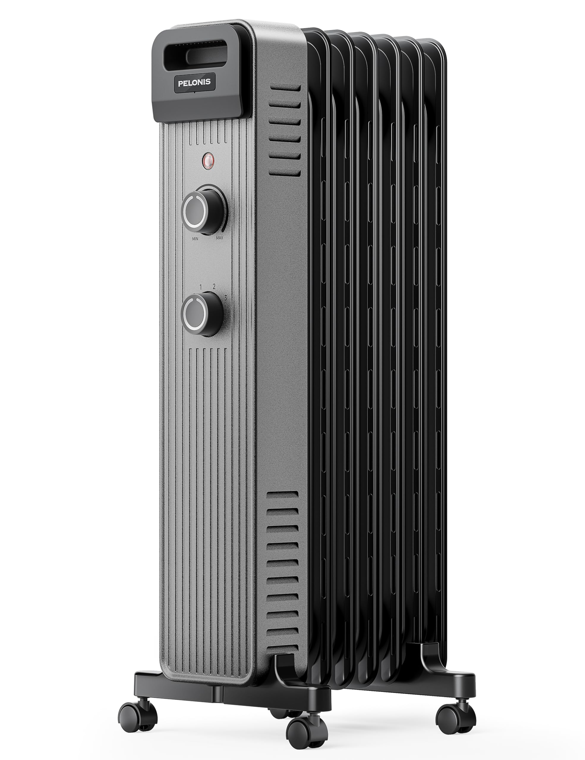 Pelonis Oil Filled Radiator Heater, 1500W Quiet Warmth Radiant Heater, 3 Heating Modes, Overheat & Tip-Over Protection, Adjustab
