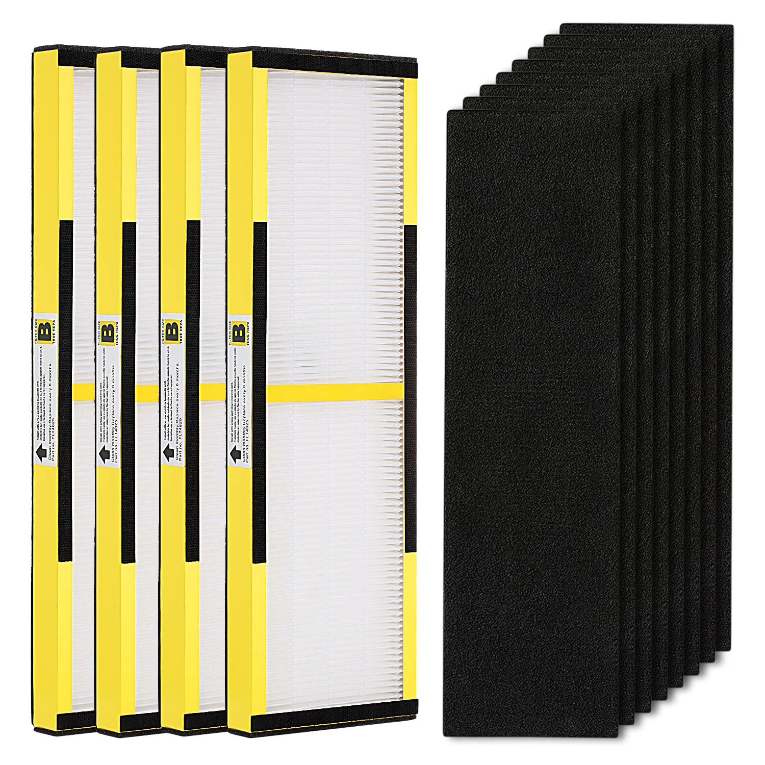 Isinlive 4 Pack Flt4825 True Hepa Filte B Replacement With Activat Carbo Pre Filte Compatible With Guardian Air Purifier Ac4825 