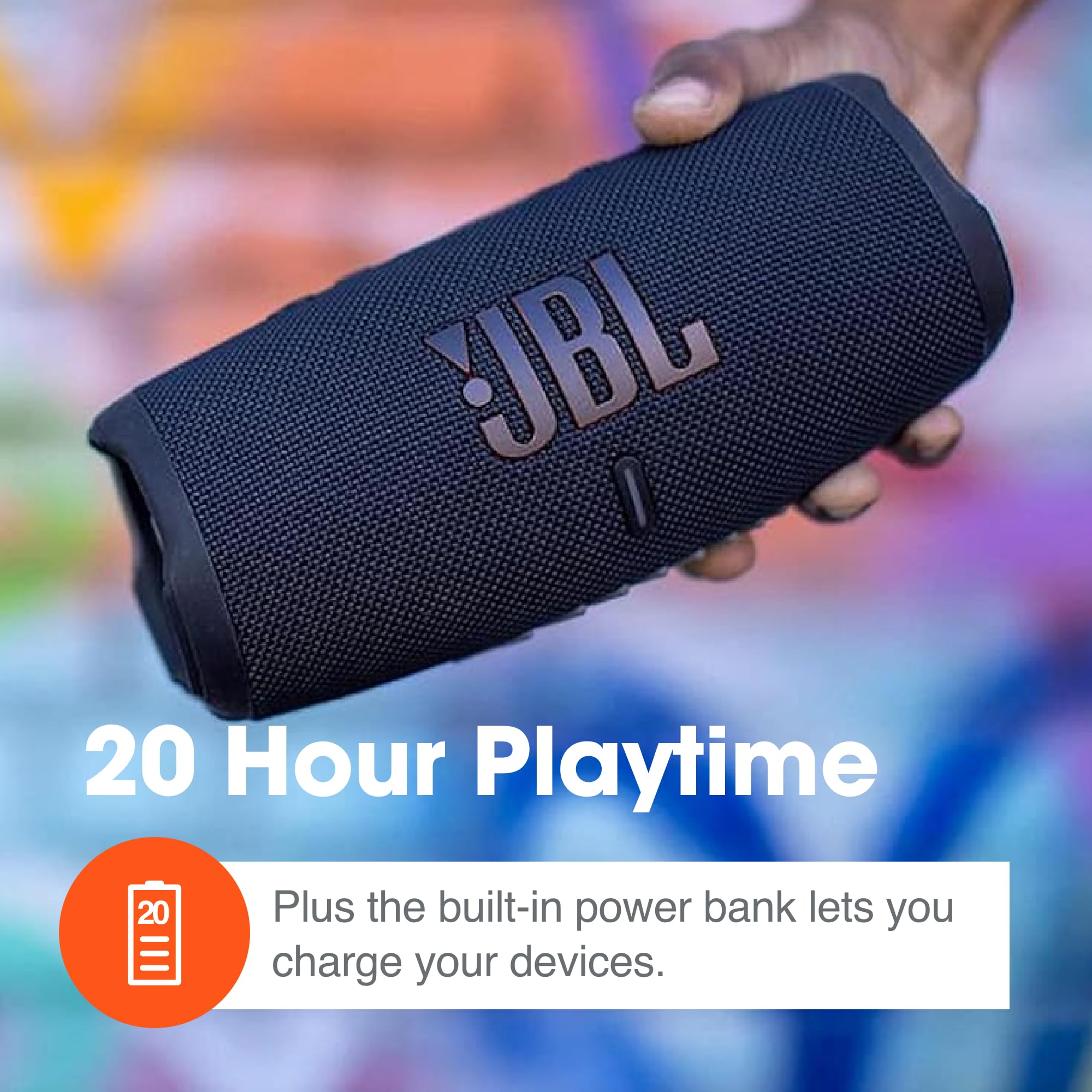 Jbl Charge 5 (Squad) + Bundle With Case Logic Braided Usb Type-C Charge & Sync (6 Ft, Gray)