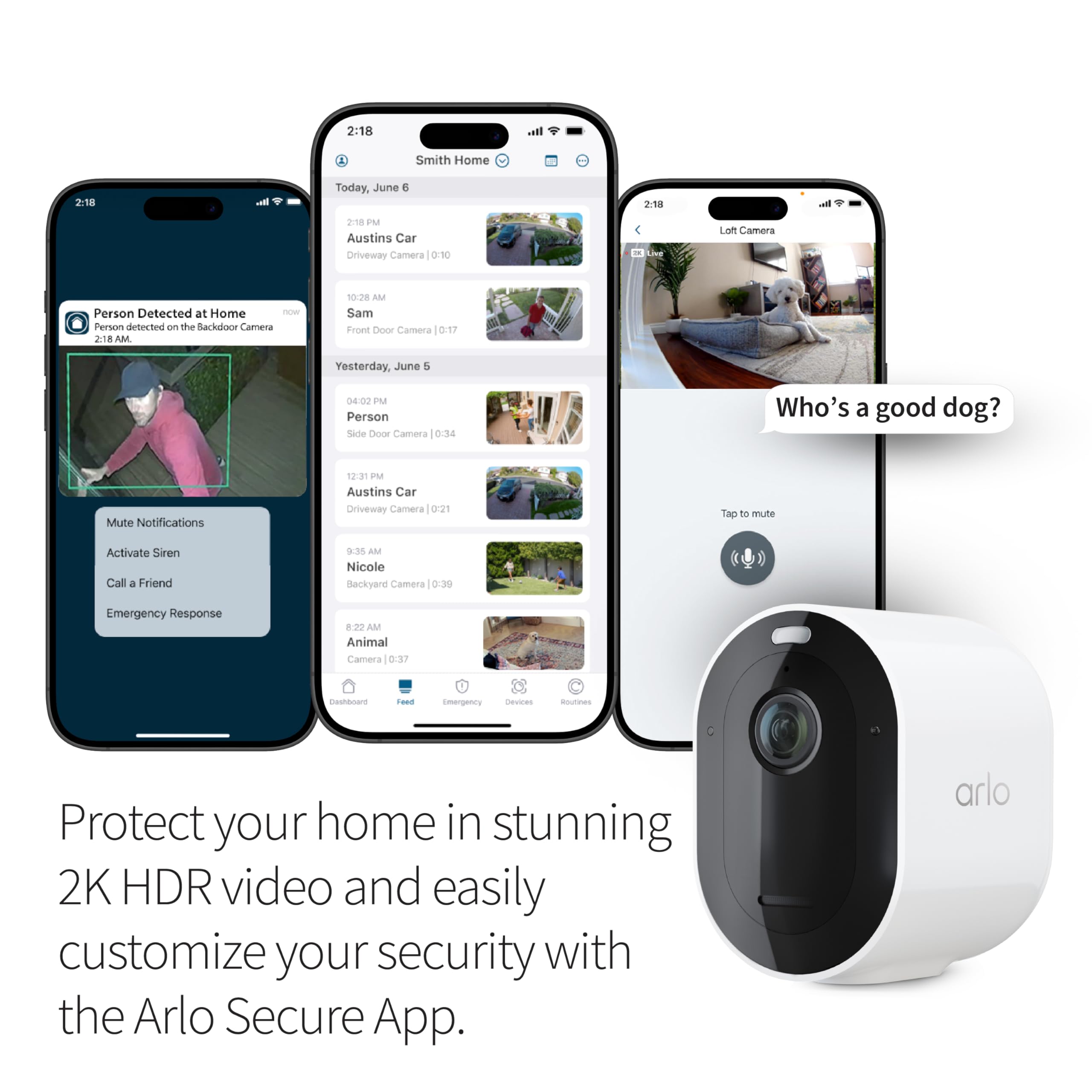 Arlo Pro 5S Spotlight Security Camera 2K Hdr | Outdoor | Wireless With Spotlight | Dual Band Wi Fi Connects To Strongest Network
