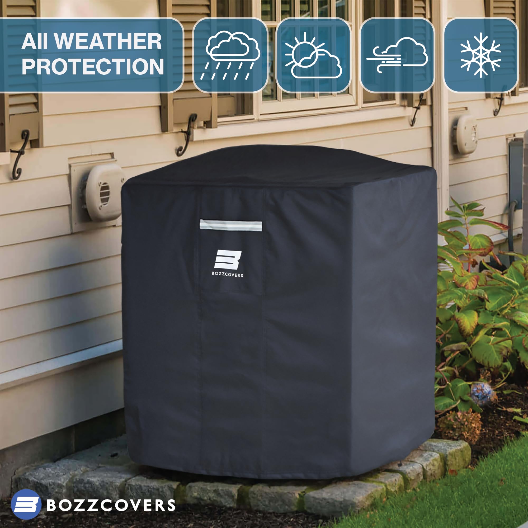 Air Conditioner Cover For Outside Units   38   L X 38   W X 40   H Inch, Heavy Duty 600D Tear Resistant Material, Weatherproof A