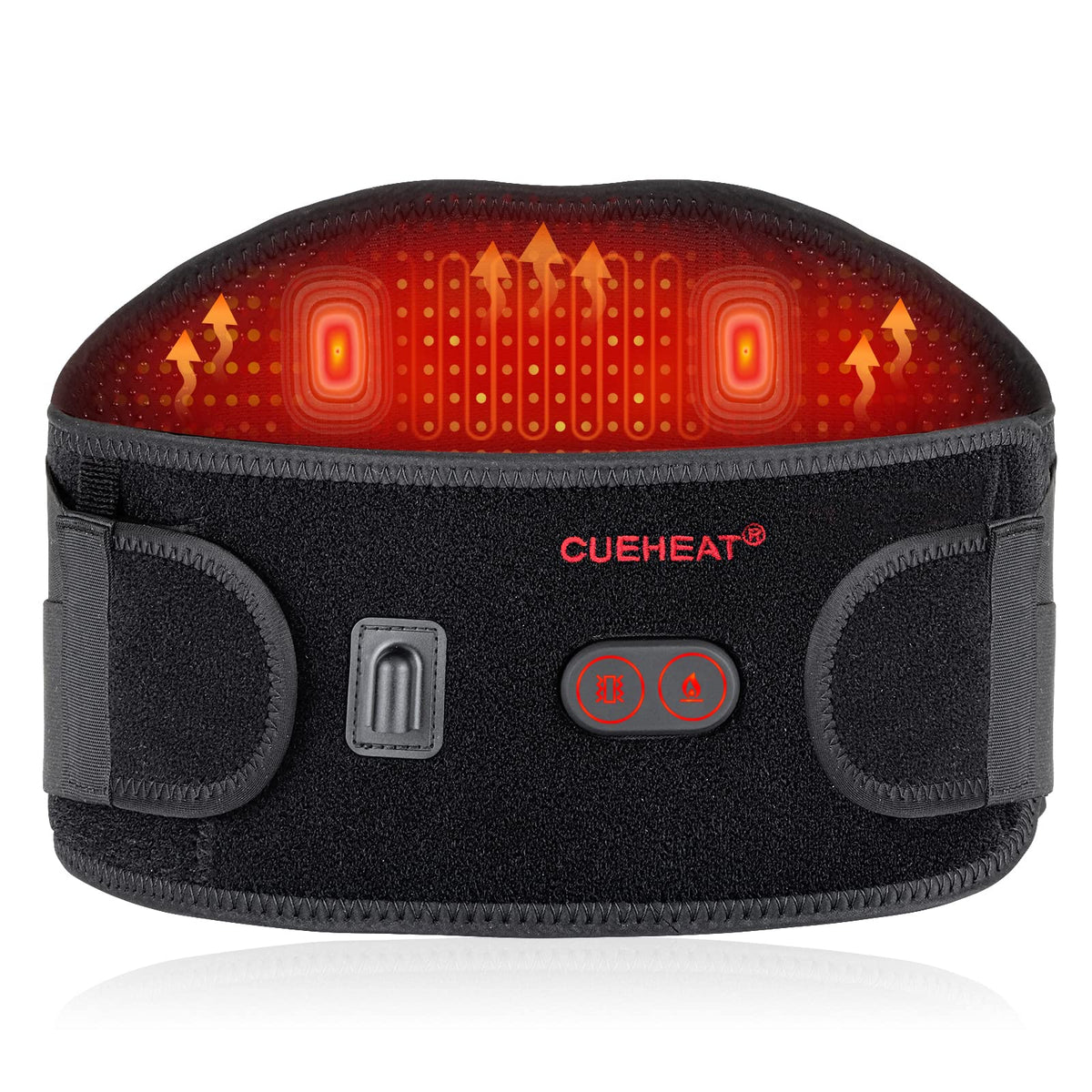 Cueheat Heating Pad Back Brace With Heat And Massage,Heated Back Massage With Rechargeable Battery, Back Heat Support Belt For M