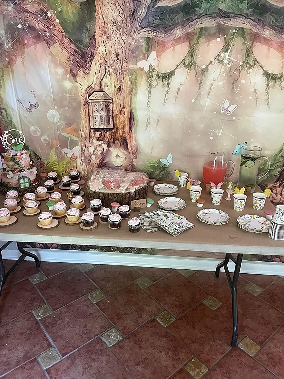 Leowefowa 8X6Ft Jungle Forest Backdrops Fairytale Spring Enchanted Forest Dreamland Flowers Butterflies Photography Background F