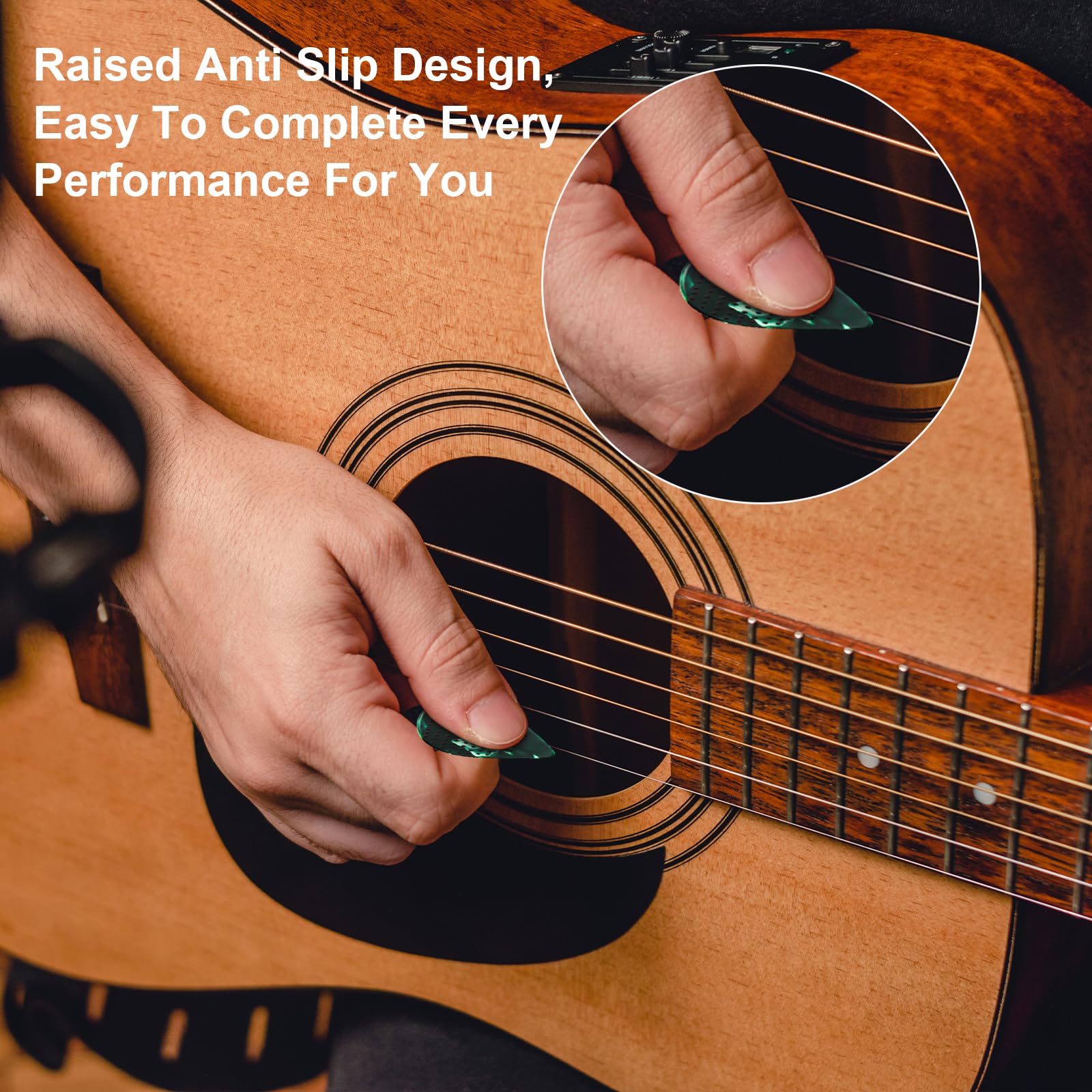 Non Slip Guitar Picks, 0.46 0.71 0.96Mm Includes Thin Medium Heavy Guitar Picks,15Pcs Variety Colorful Celluloid Plectrums With