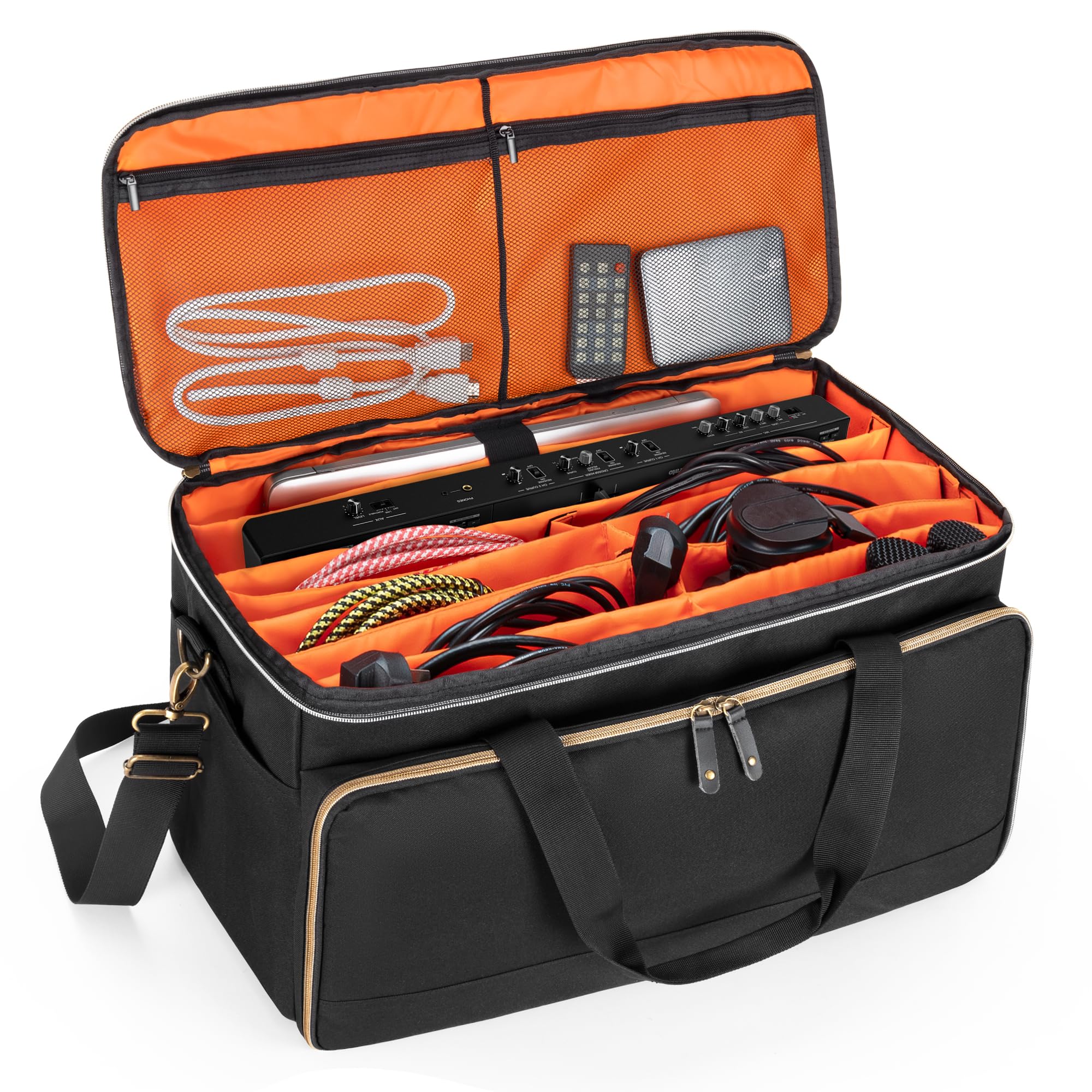 Trunab Large Travel Dj Cable File Bag With Inner Detachable Divider And Padded Compartment For 15.6    Laptop, Cable Organizer B