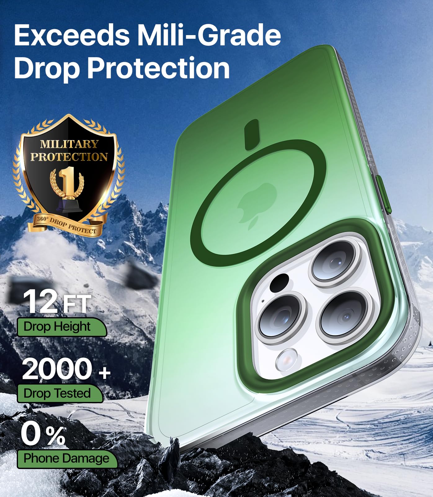 Aulofe Strong Magnetic For Iphone 15 Pro Max Case, [Compatible With Magsafe] [Military Grade Drop Tested] Shockproof Protective