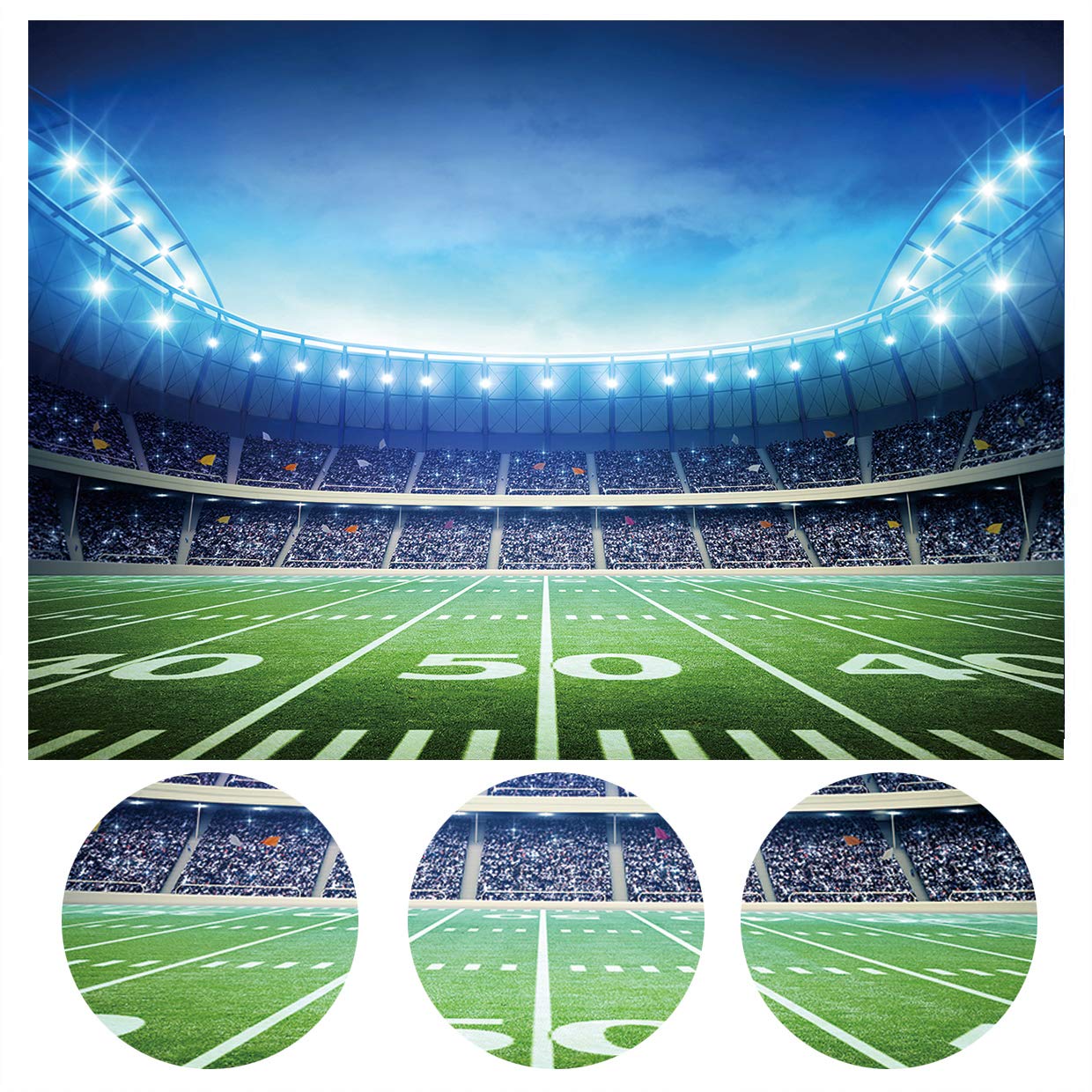 Sjoloon Football Field Backdrop Super Backdrops For Photography Sports Themed Party Decoration Banner Studio Props 11981 (8X6Ft)