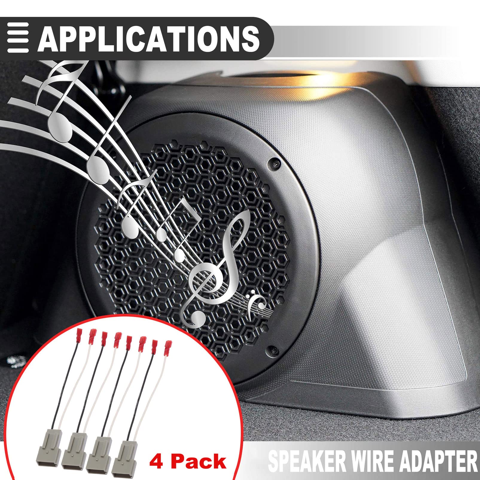 Car Speaker Wiring Harnesses, 4 Pack 72 5512 Car Speaker Connector Harness Adapter For Ford F 150 F 350 For Ranger 1995 1997 Mus