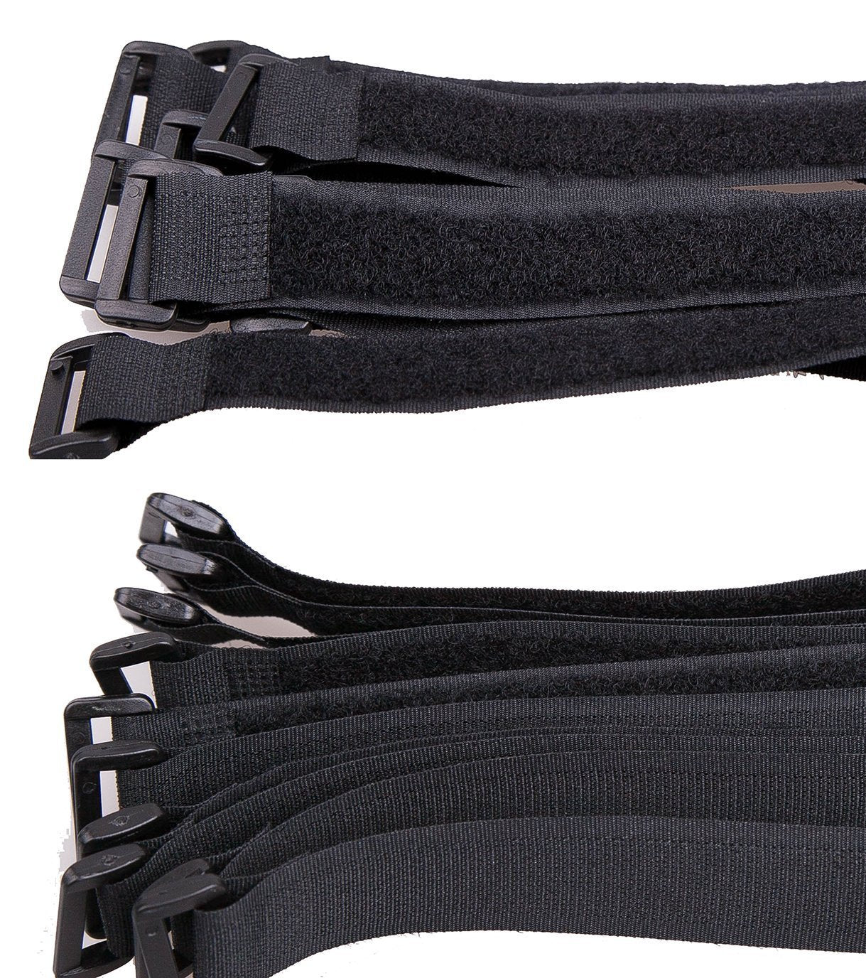 Elantek 25Pcs Black Reusable Fastening Cable Straps, Hook And Loop Cable Tie Down Straps 0.8'' X 6''