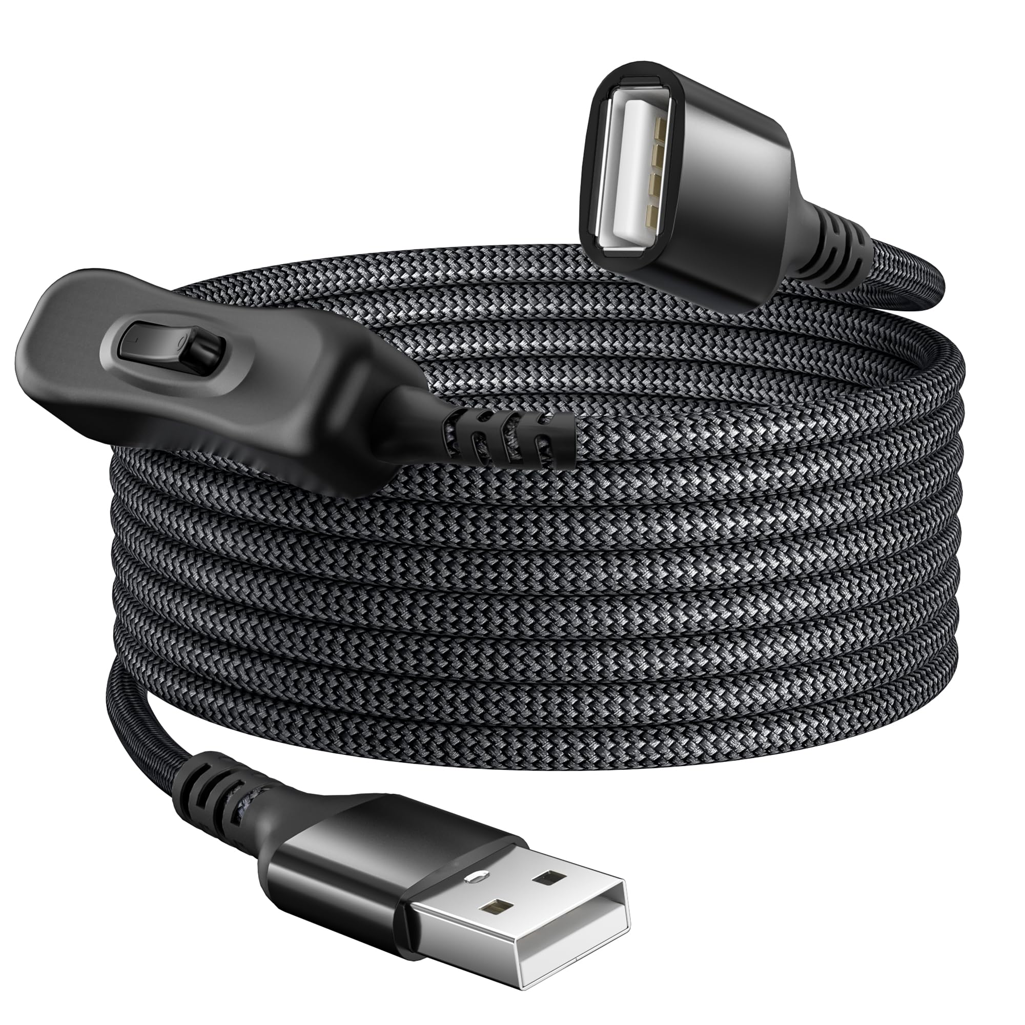 Itramax Usb On Off Switch Cable,Usb Extension Cable Support Data And Power 10 Ft,Inline Usb Power Switch,Usb Male To Female With Toggle Switch For Led Lamp,Led Light Strips,Usb Fan,Driving Recorder