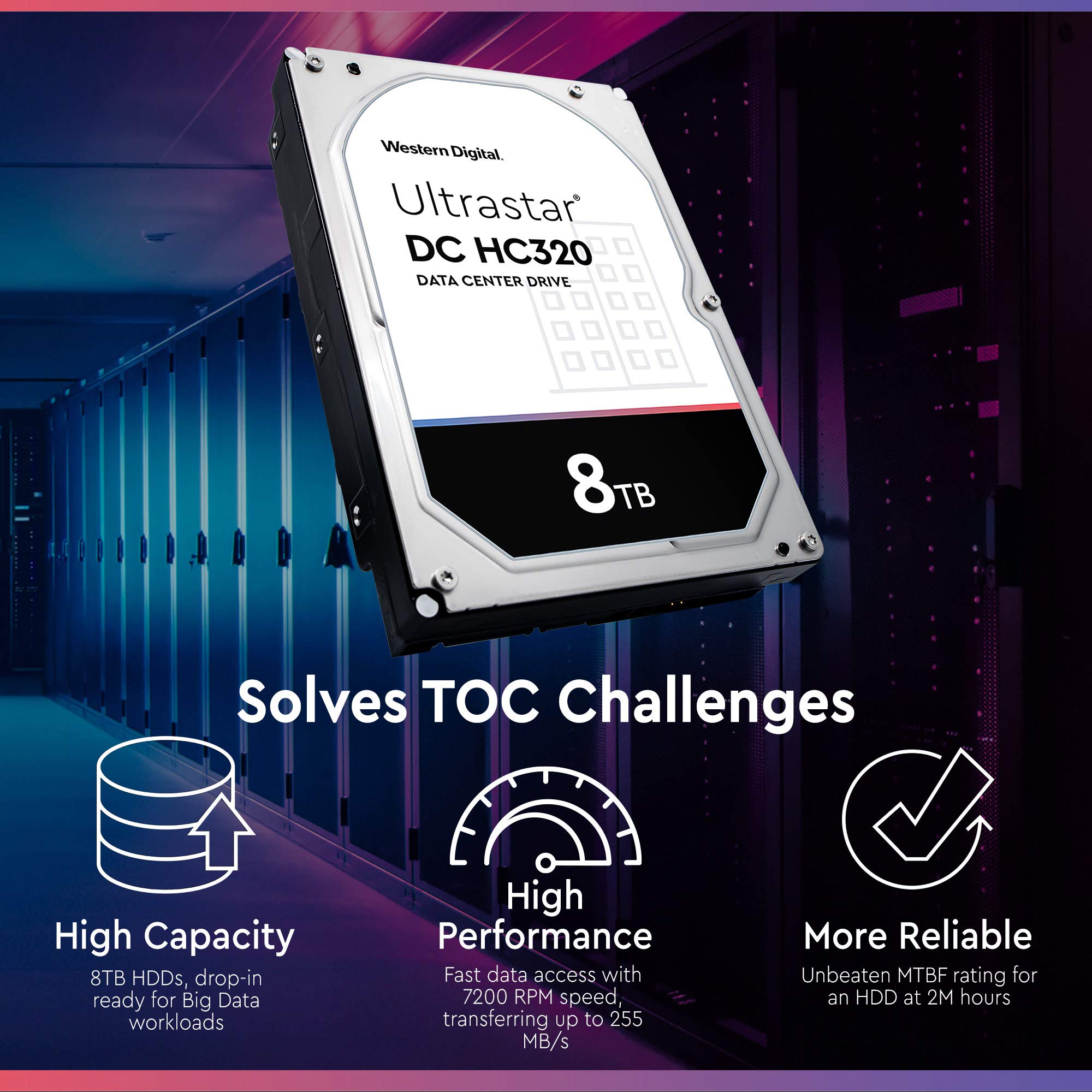 Western Digital 8Tb Ultrastar Dc Hc320 Sata Hdd   7200 Rpm Class, Sata 6 Gb/S, 256Mb Cache, 3.5''   Hus728T8Tale6L4