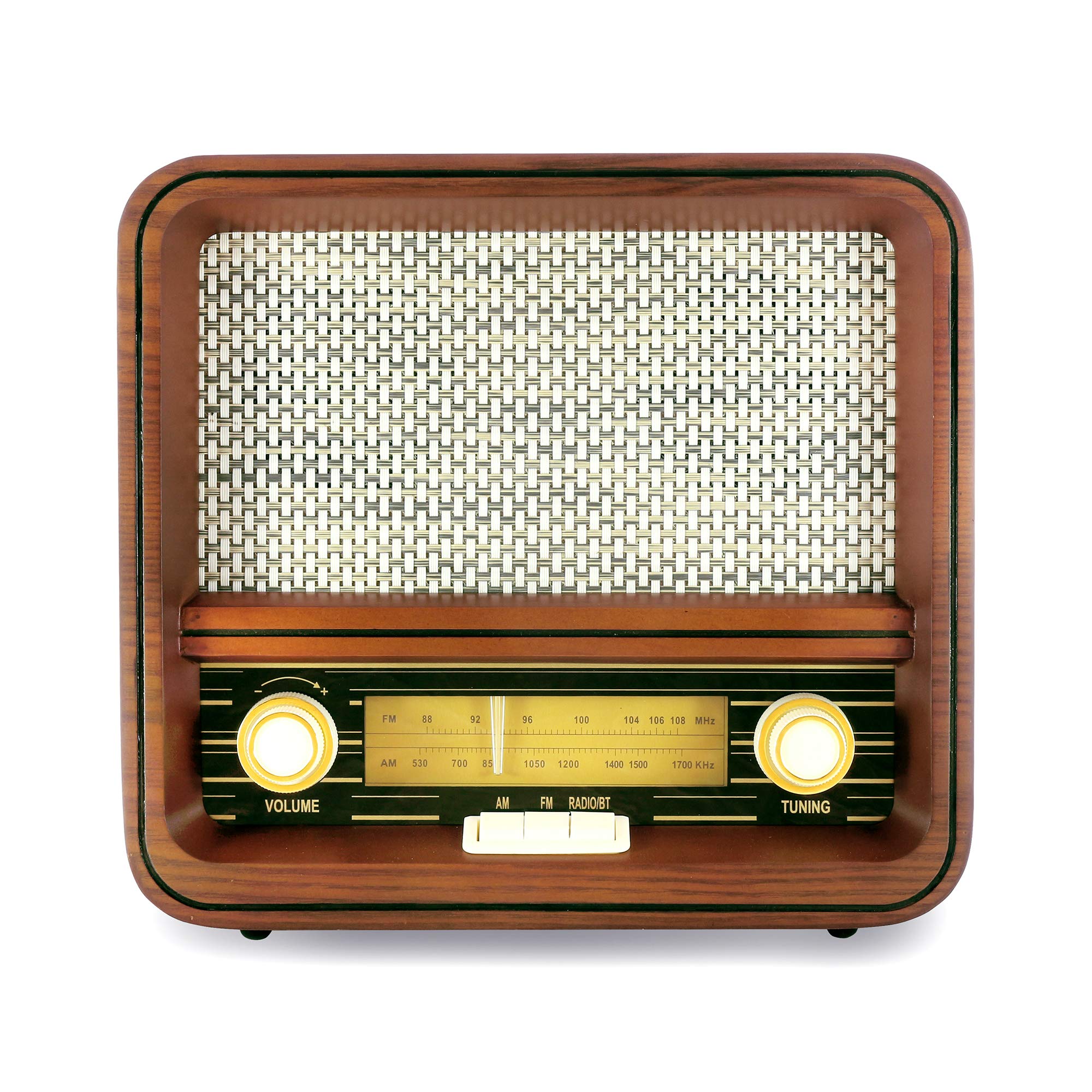 Fuse Rad V1 Vintage Retro Radio | Am/Fm Radio Speaker With Bluetooth & Aux Input | Mid Century Modern Style | Real Handcrafted A