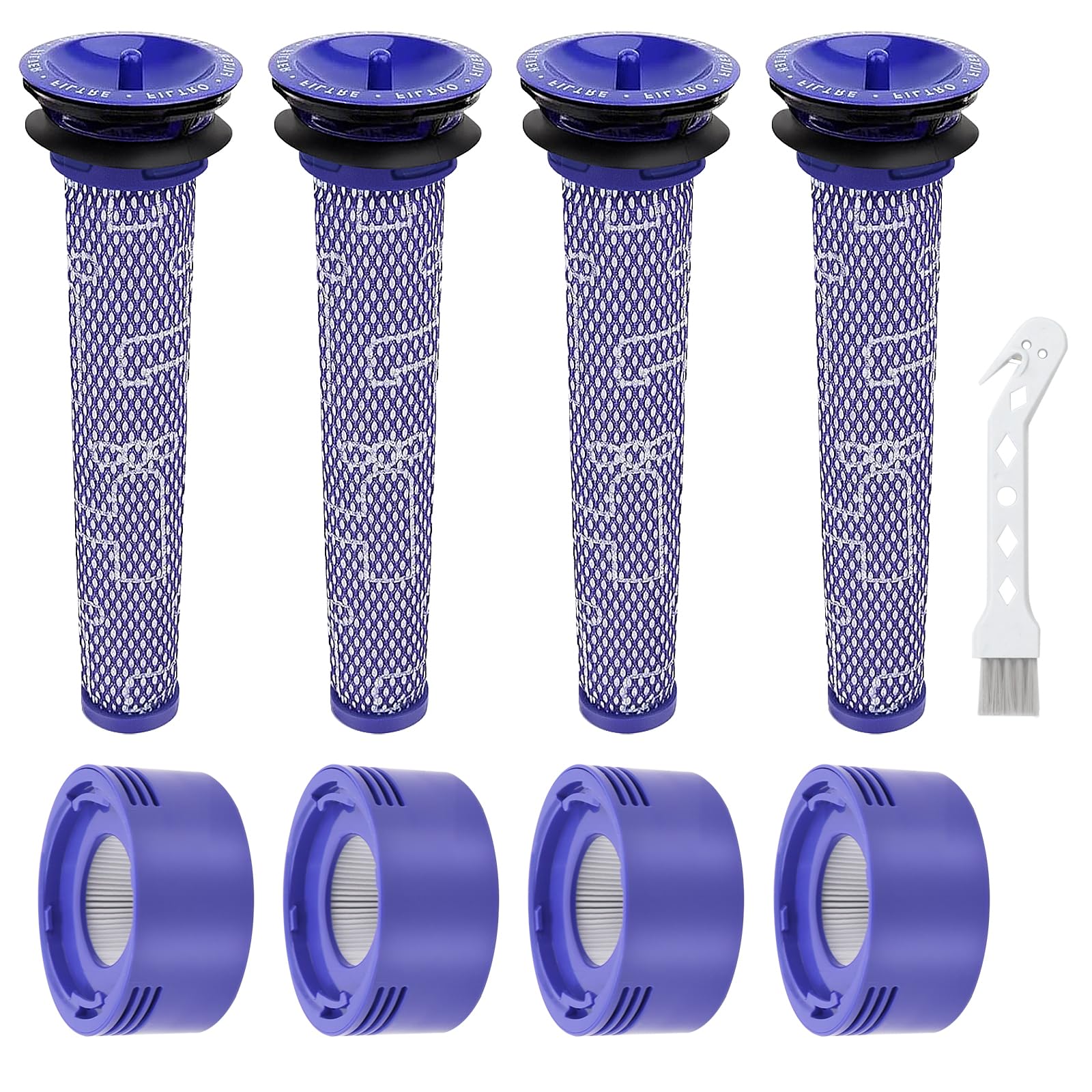 V8 V7 Animal Filter Replacement For Dyson V7 V8 Animal Absolute Motorhead Cordless Stick Vacuum Cleaner, 4 Post Filter, 4 Pre Fi