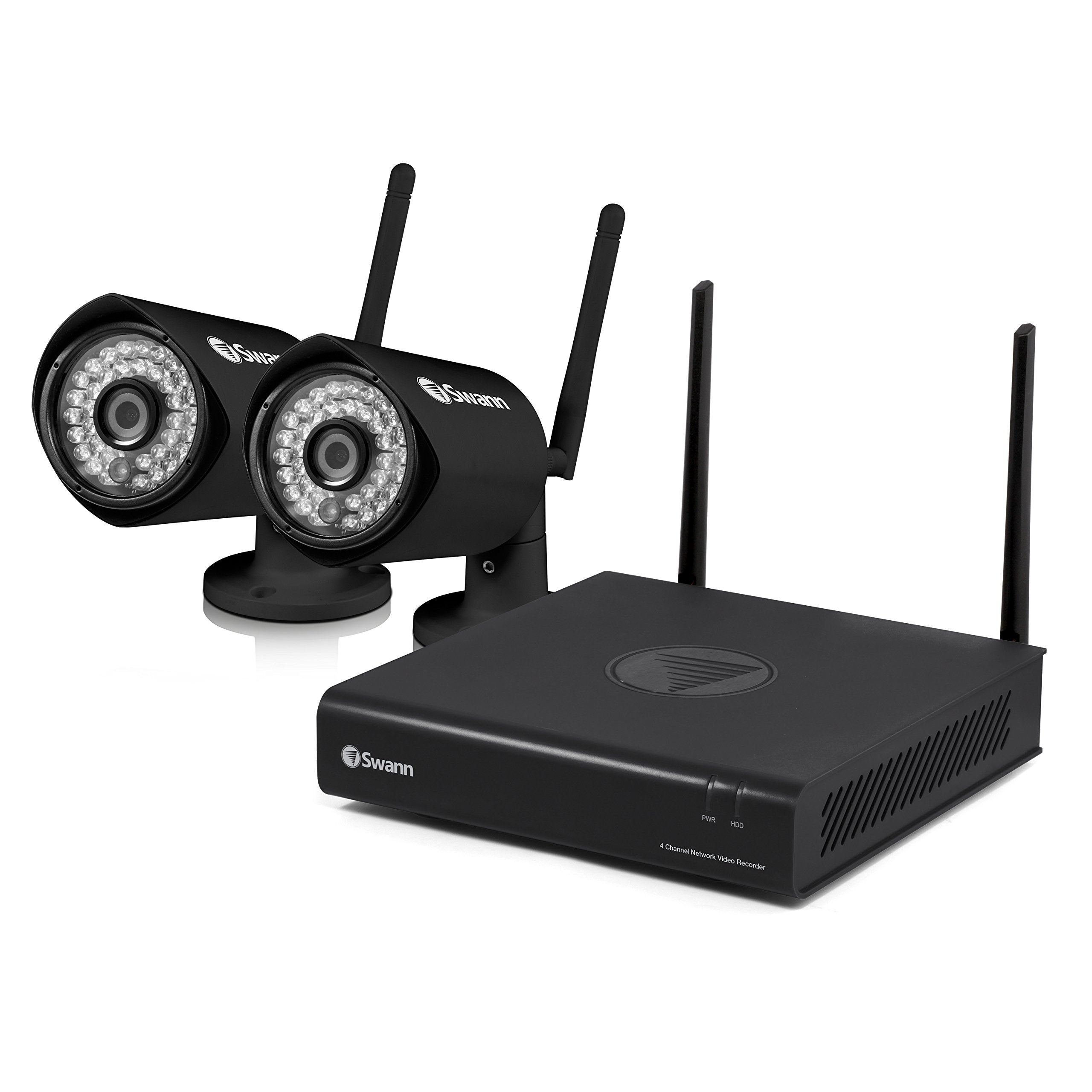 Swann SWNVW-GUAEYE-CL 1080p Wireless Monitoring System with 2X WiFi Cameras, Black