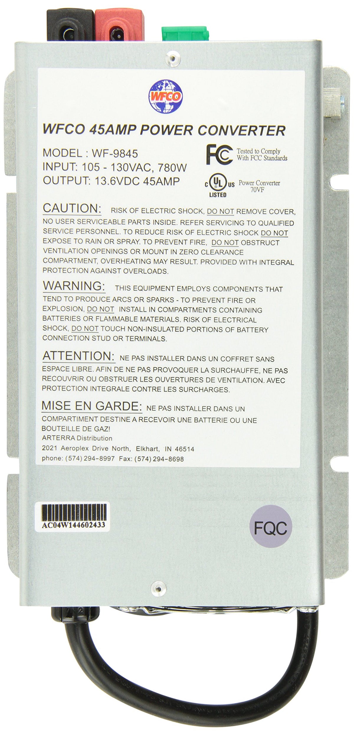 Arterra Wf-9845 45 Amp Dc Deck Mount Converter