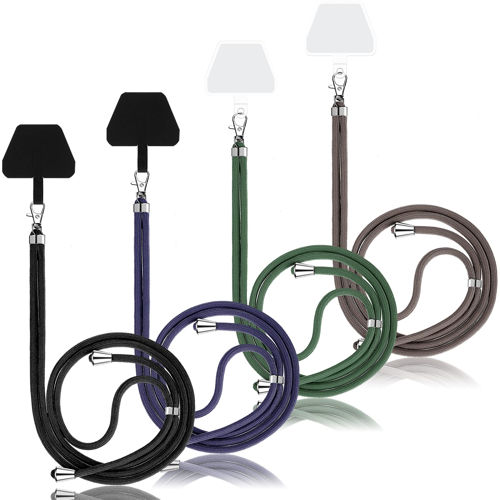 Weewooday 4 Pieces Universal Cell Phone Lanyard Around The Neck Phone Lanyard Crossbody Adjustable Nylon Phone Lanyard Patch Wit