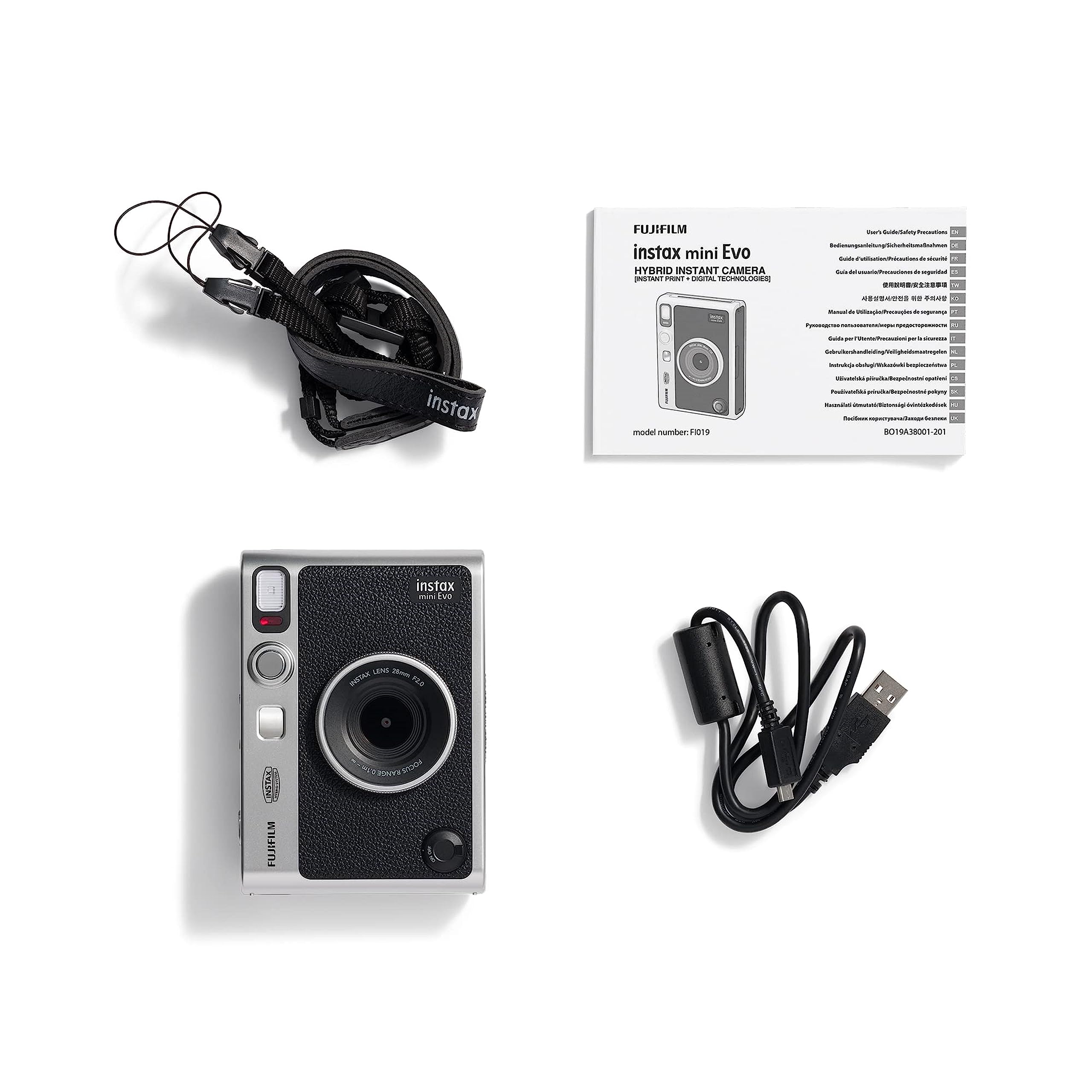 Instax Hybrid Instant Camera, Black, Mini