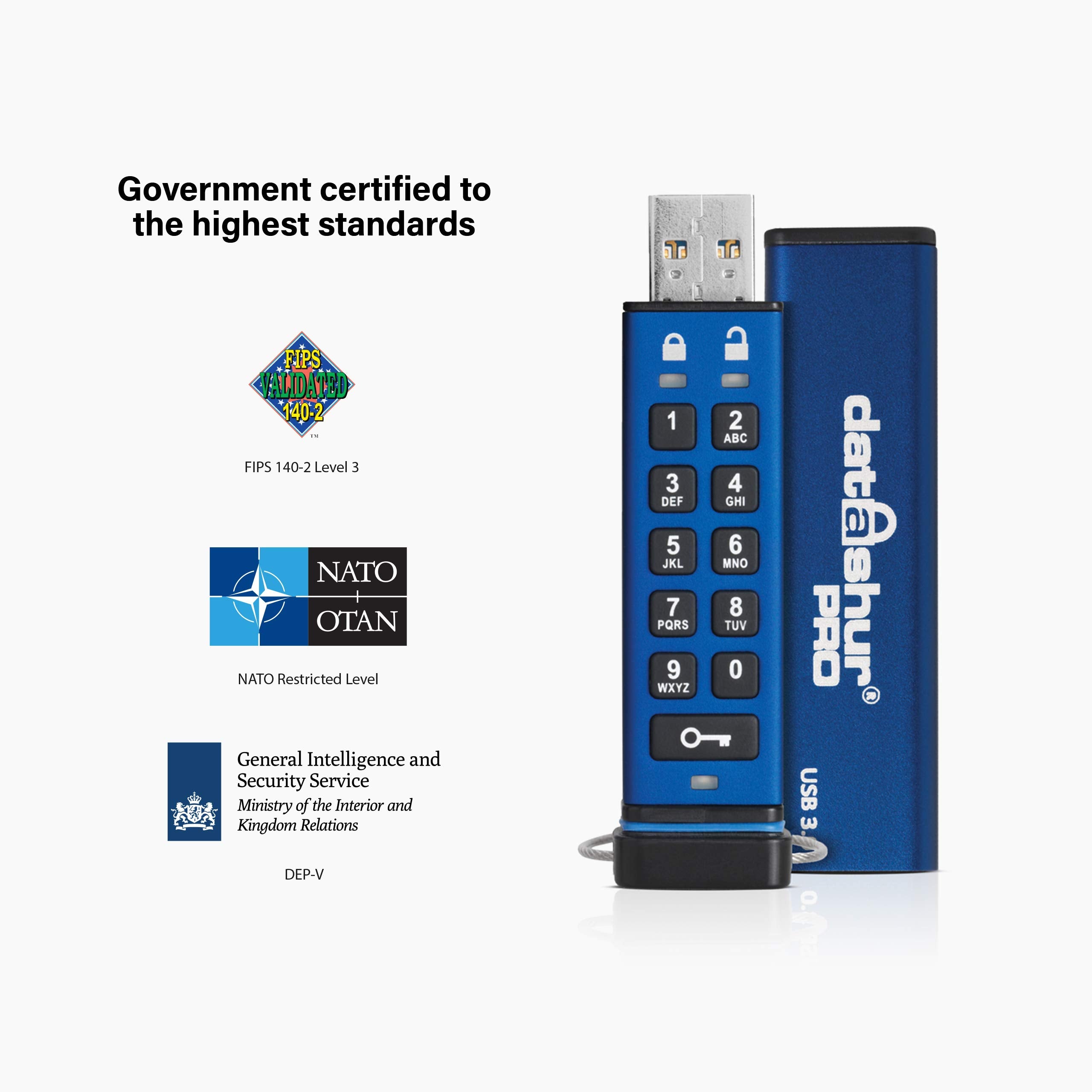 Istorage Datashur Pro 4 Gb | Encrypted Usb Memory Stick | Fips 140 2 Level 3 Certified | Password Protected | Dust/Water Resista