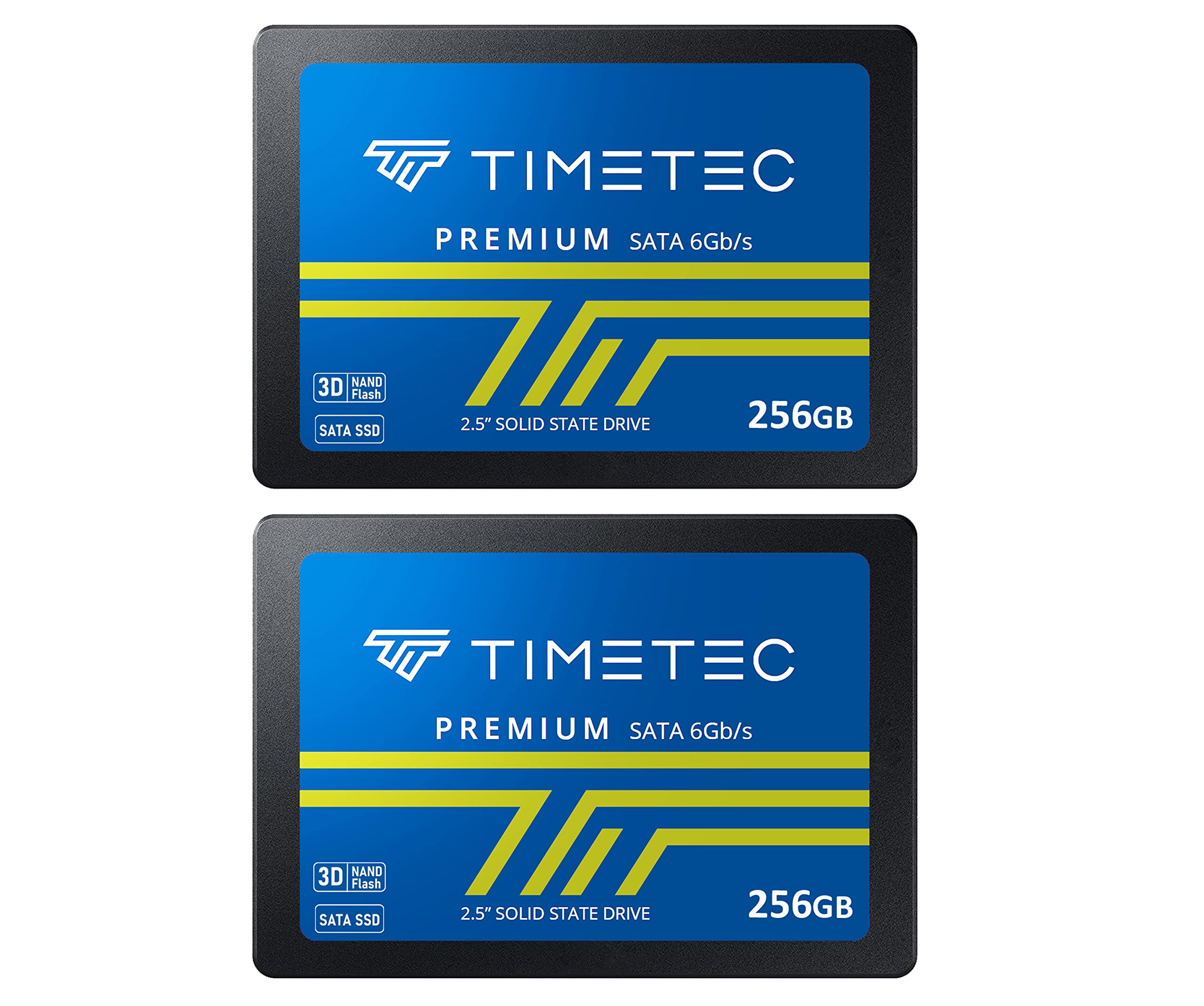 Timetec 256Gbx2 (2 Pack) Ssd 3D Nand Tlc Sata Iii 6Gb/S 2.5 Inch 7Mm (0.28') 200Tbw Read Speed Up To 550 Mb/S Slc Cache Performance Boost Internal Solid State Drive For Pc Computer Desktop And Laptop