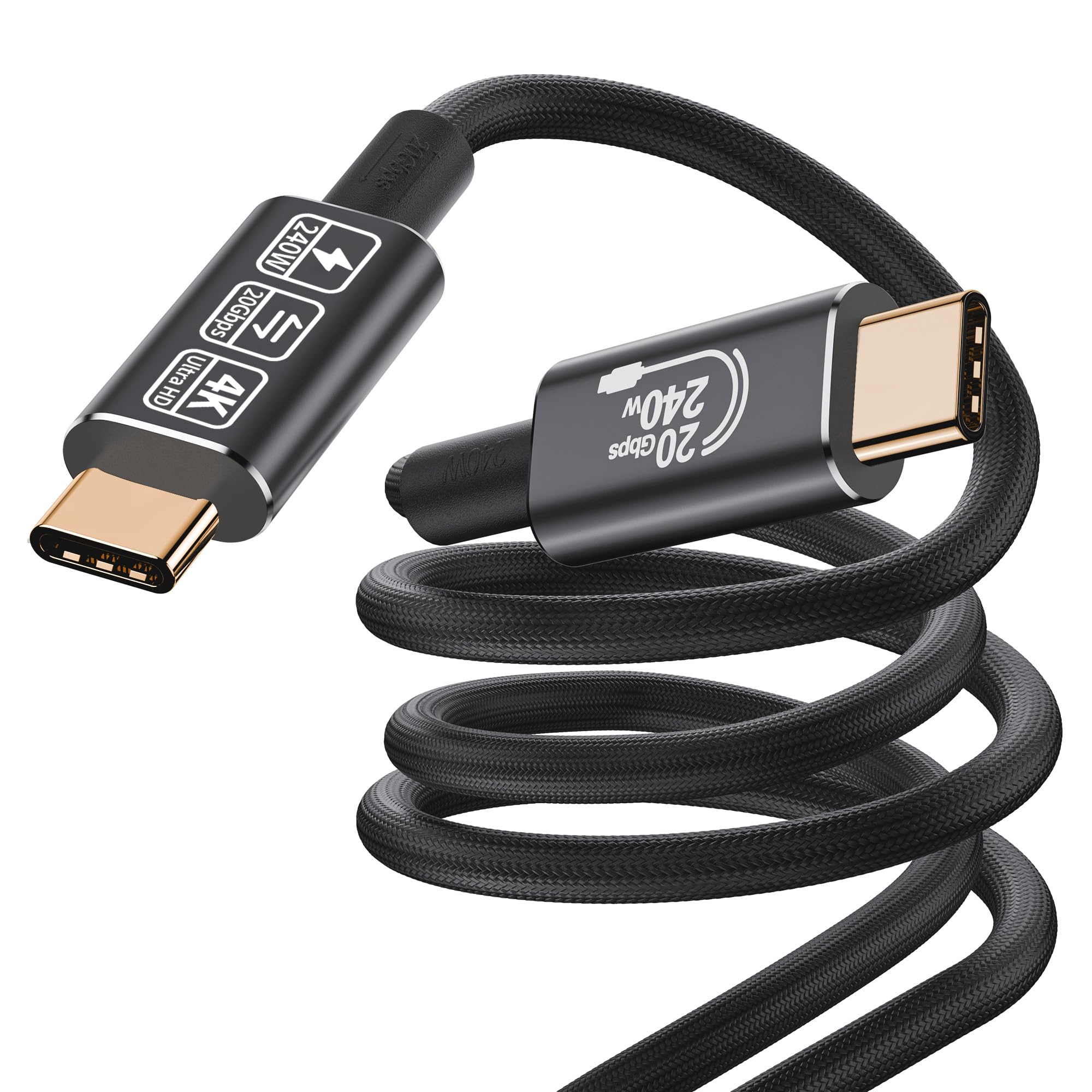 Hotutuki Usb Type C Data Cable 10Ft,Extra Long Data Cable,Usb 3.2 To Usb C Video And Power 4K Support 20Gbps 240W Pd Fast Chargi