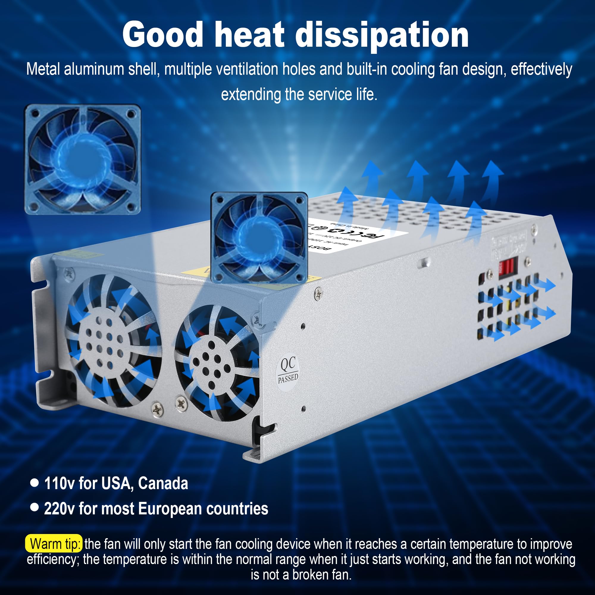 Bosytro 12V 125A 1500W Dc Switching Power Supply Adapter Psu Ac 110V / 220V Dc 12V Transformer Adapter, For 3D Printer,Cctv Came