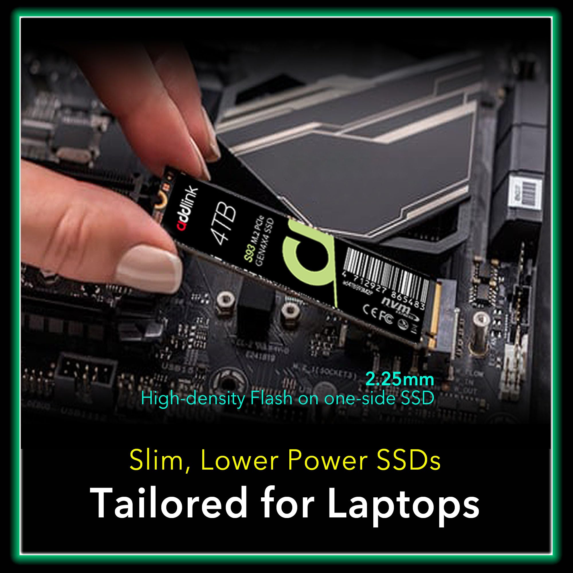 Addlink S93 4Tb Pcie 4.0 M.2 Gen 4 Memory Expansion Ssd, Up To 7400 Mb/S, Internal Solid State Drive With Hmb Technology For Lap
