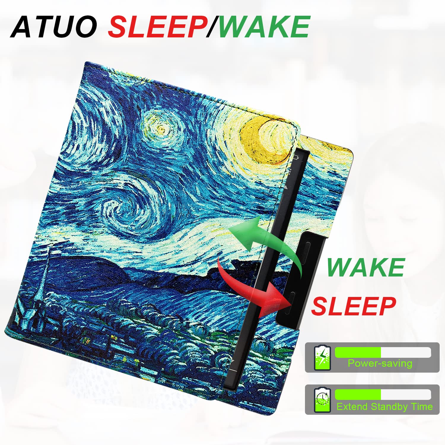 Umubuhoms Kindle Oasis Case, 7 Inch, Compatible With 10Th And 9Th Generation Models, Auto Sleep/Wake, Double Hand-Held, Magnetic