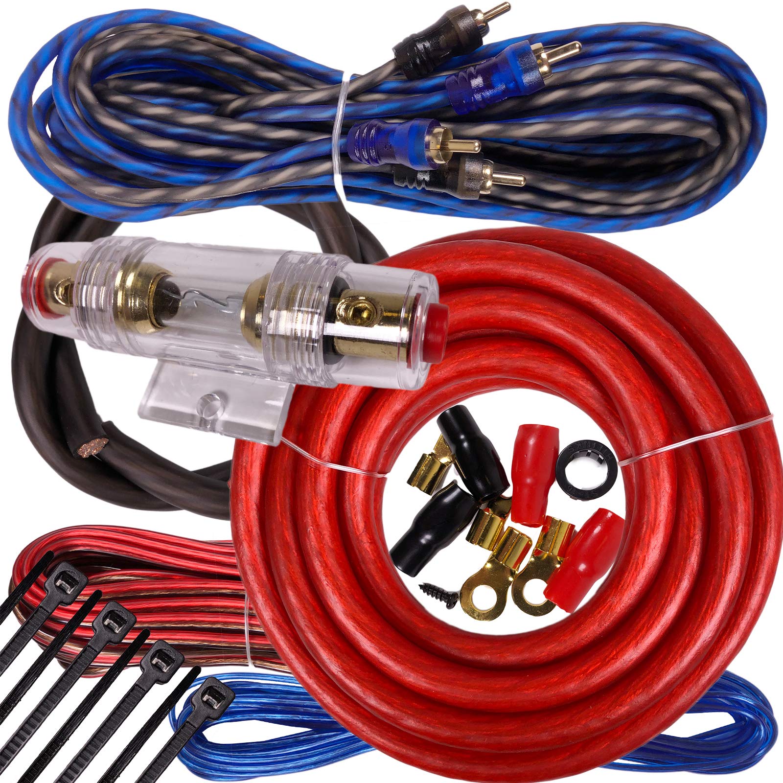 Complete 2000W Gravity 4 Gauge Amplifier Installation Wiring Kit Amp Pk3 4 Ga Red   For Installer And Diy Hobbyist   Perfect For