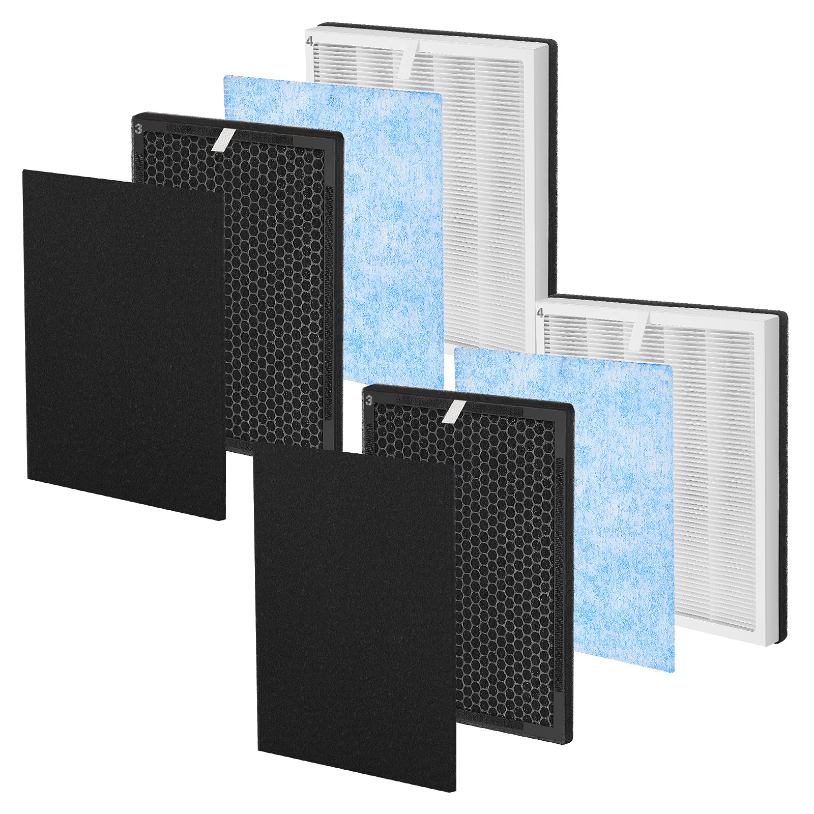 Isingo Rp Ap001 H13 True Hepa Replacement Filter Set, Compatible With Renpho Rp Ap001, Rp Ap001S, Rp Ap002, Part # Rp Ap001, 2 T