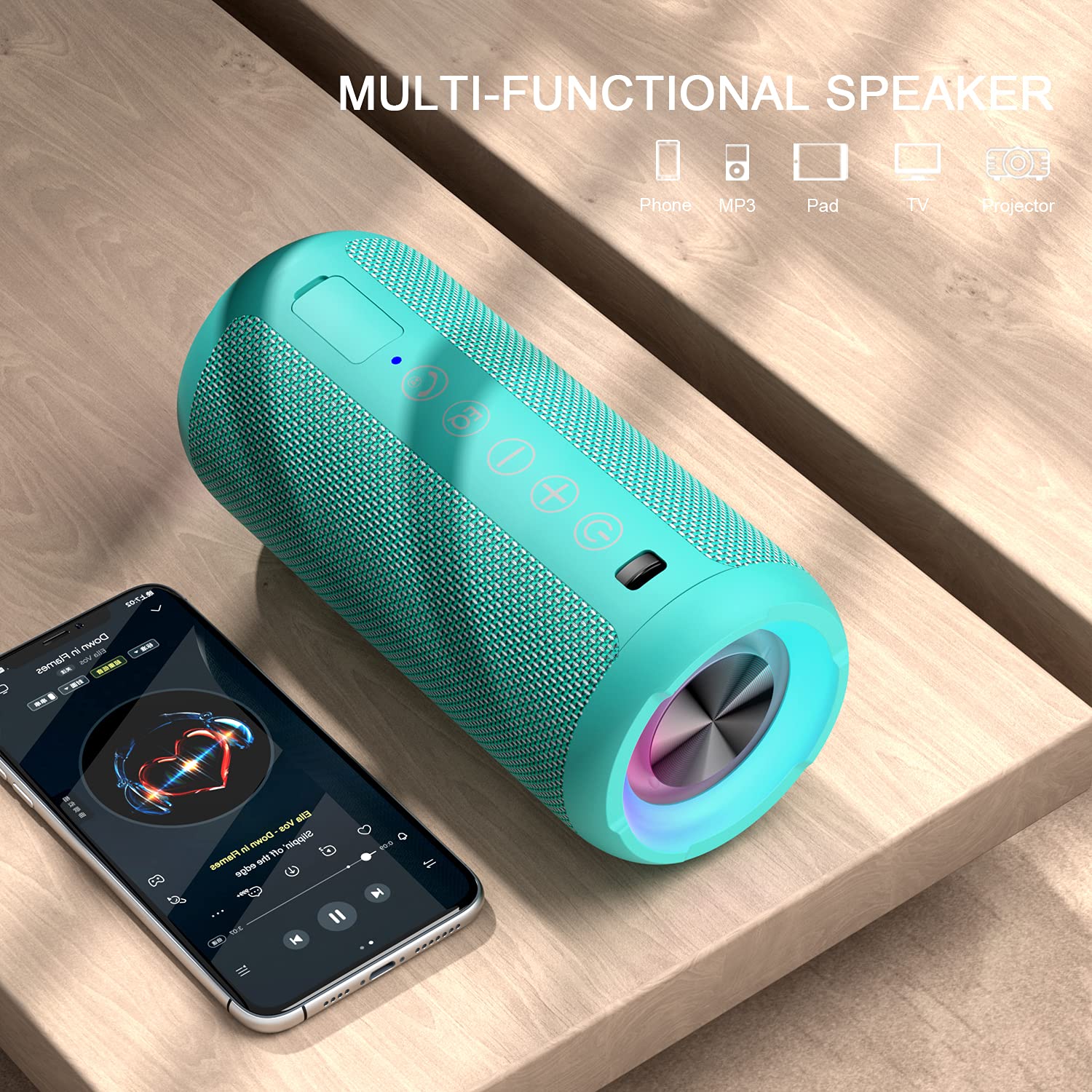 Ortizan Portable Bluetooth Speakers, Ipx7 Waterproof Wireless Speaker With 24W Loud Stereo Sound, Outdoor Speaker With Bluetooth