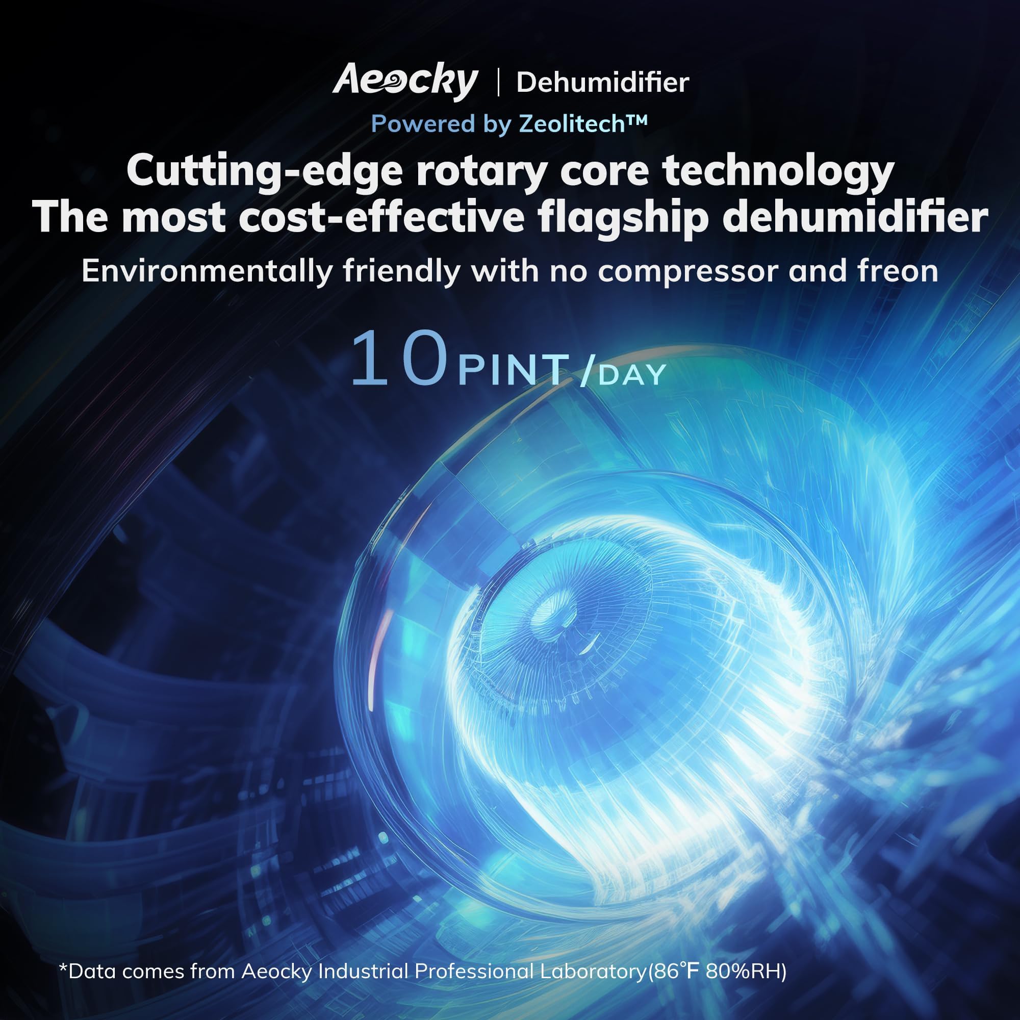 1200 Sqft Rotary Dehumidifier Aeocky 10 Pint Dehumidifier For Bedroom With Drain Hose,Never Frost,Ultra Quiet Small Portable Des