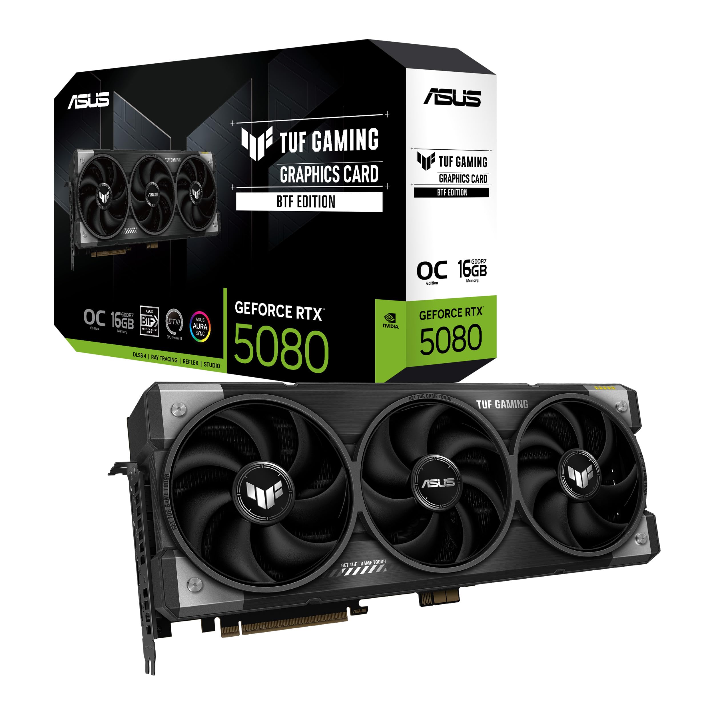 ASUS VCX TUFRTX5080O16GBTFGAMING GeForce RTX 5080 BTF OC 16GB GDDR7 Retail