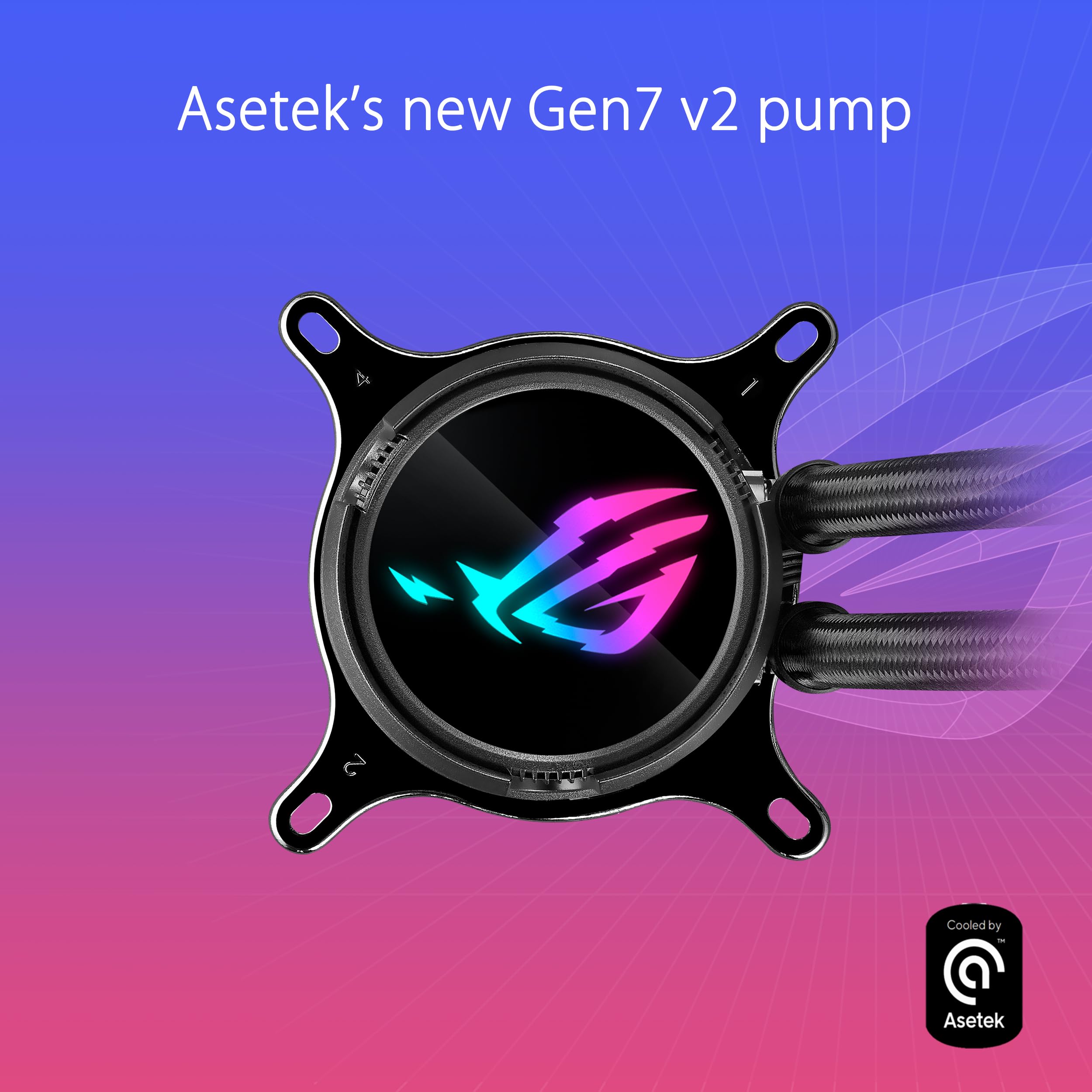 Asus Rog Strix Lc Iii 360 Argb All In One Cpu Liquid Cooler With 360 Rotatable Water Block, Aseteks New Gen7 V2 Pump, Premium Ro