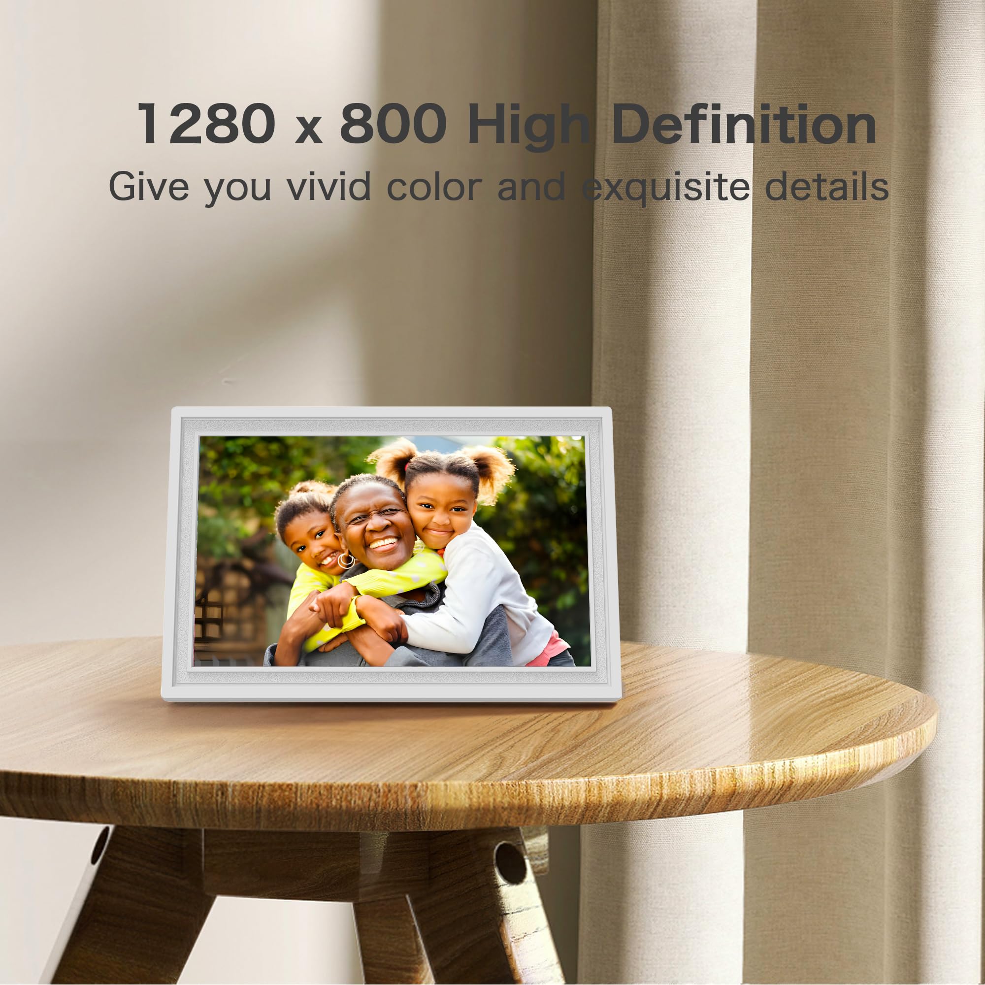 Digital Picture Frame Wifi, 10.1 Inch Frameo Digital Photo Frame, 32Gb Memory, 1280*800 Hd Touch Screen, Auto Rotate, Share Pict