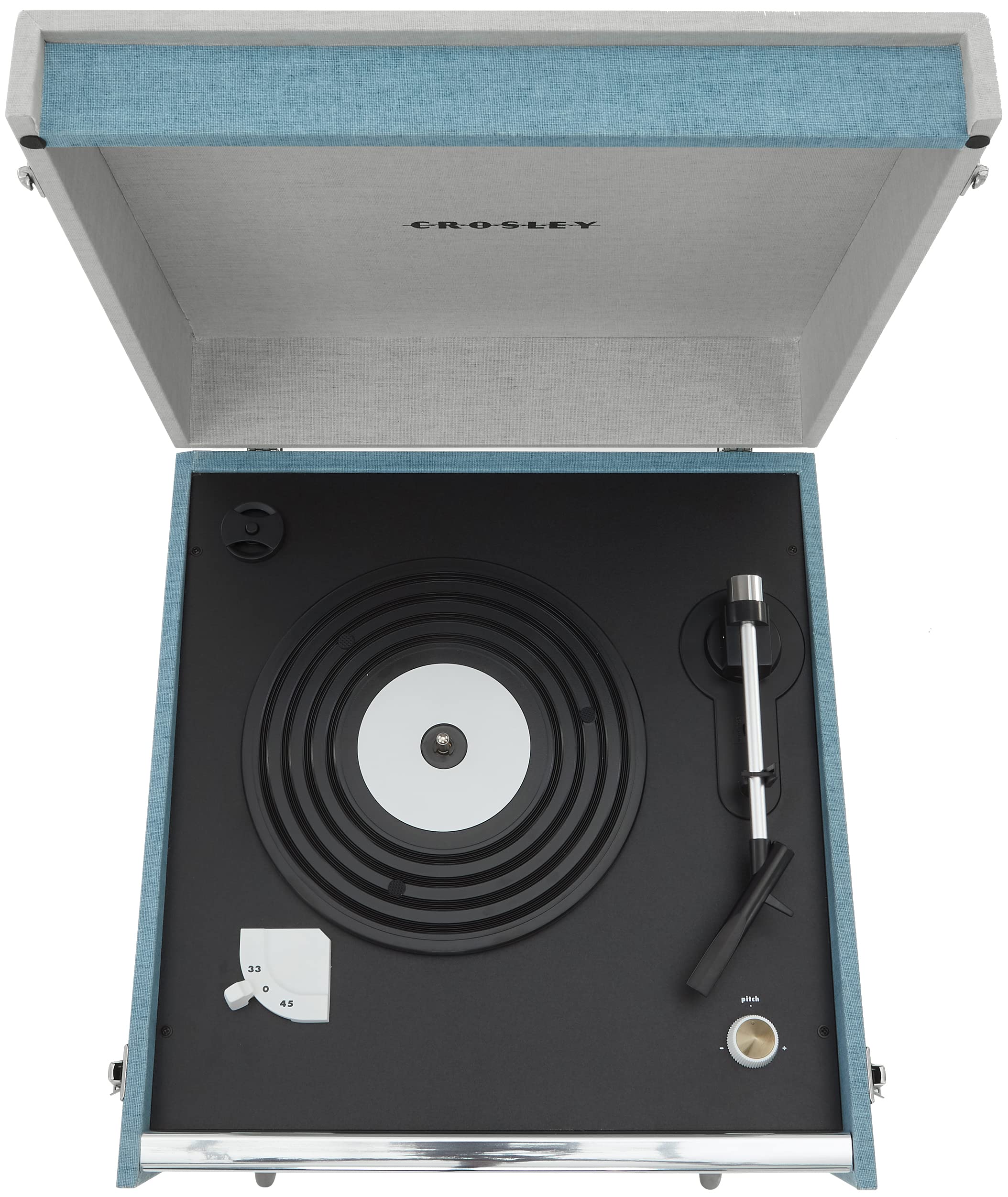 Crosley Cr6233E-Tn Dansette Bermuda Bluetooth In/Out Portable Vinyl Record Player Turntable With Aux-In, Tourmaline