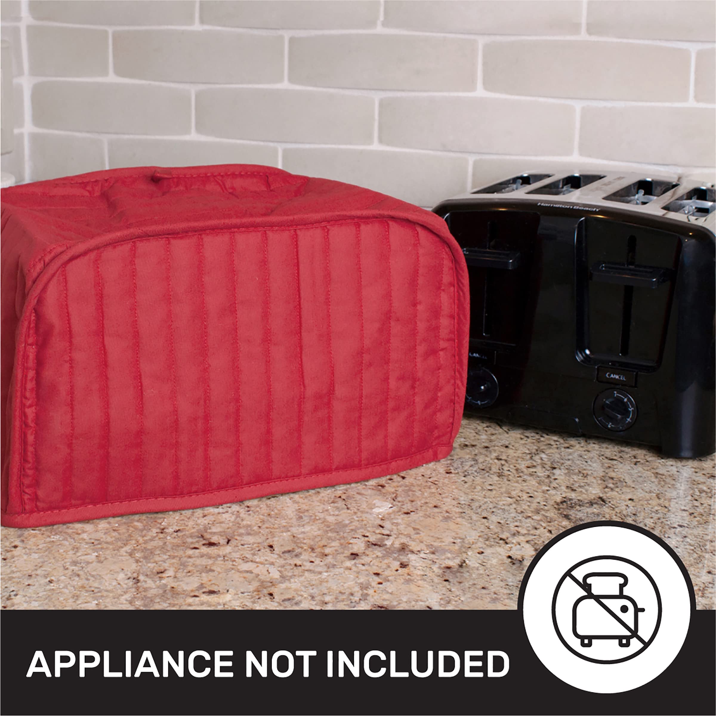 Ritz Premium Universal Four Slice Toaster Cover, 11.25'' X 7.25'' X 10.5'', Polyester And Cotton Quilted, Fingerprint Protector,