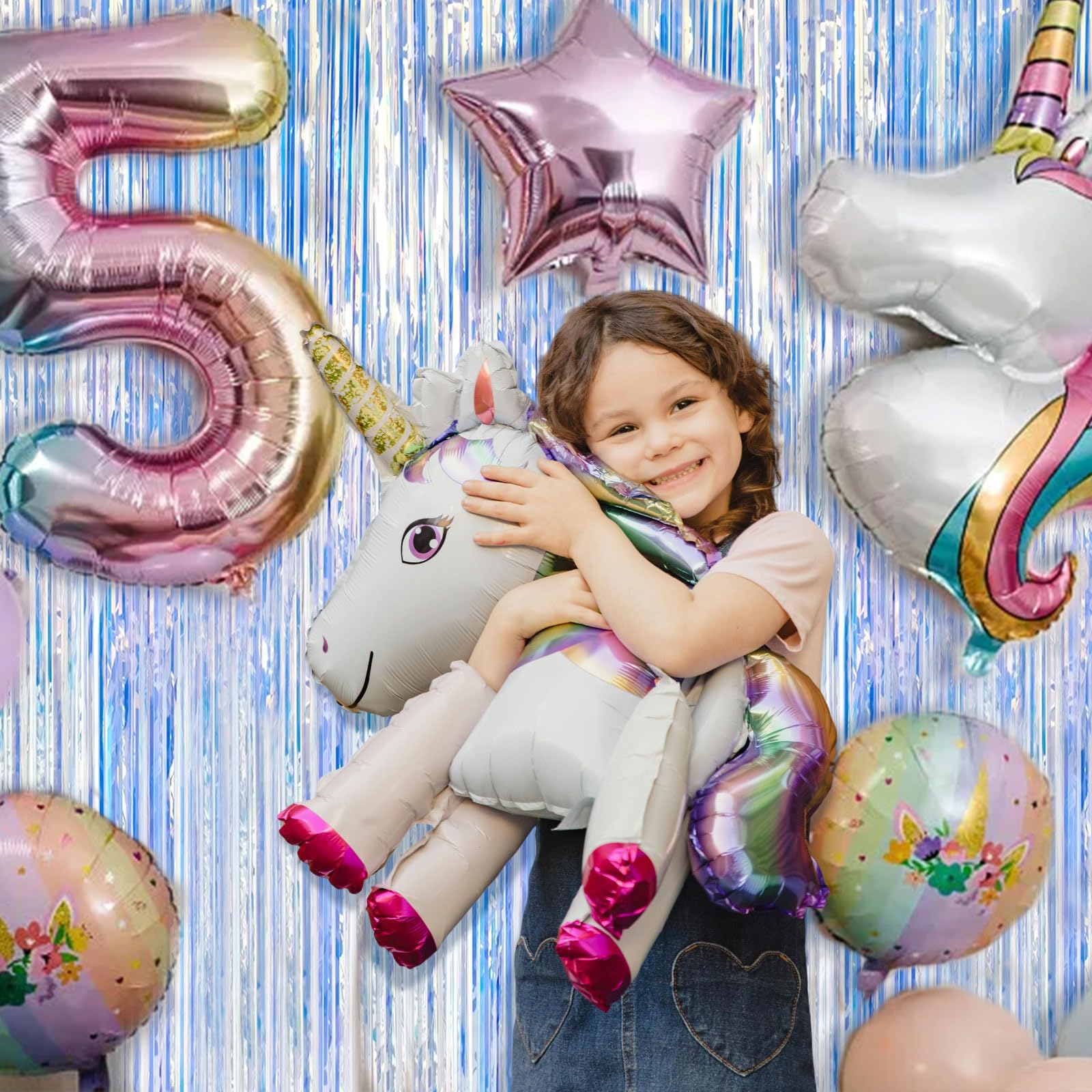 10 Pack Iridescent Party Backdrop Decorations Tinsel Curtain Birthday Decorations Foil Fringe Photo Booth Streamer Backdrop Irid