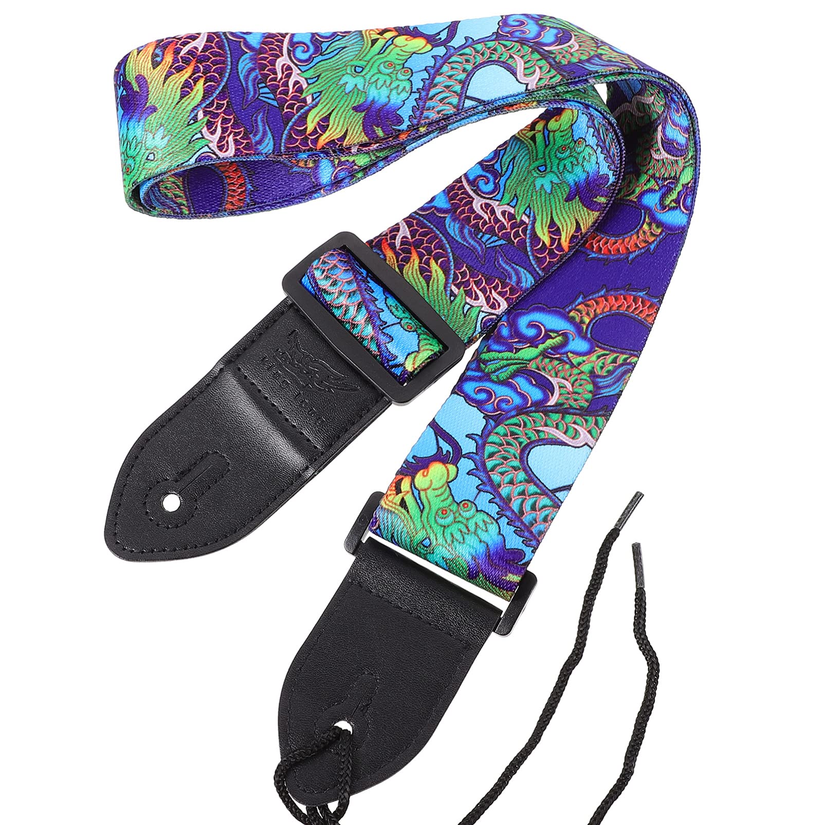 HEALLILY Printing Guitar Strap Adjustable Acoustic Guitar Bass Shoulder Strap Electric Acoustic Guitar Strap for Bass Classical 