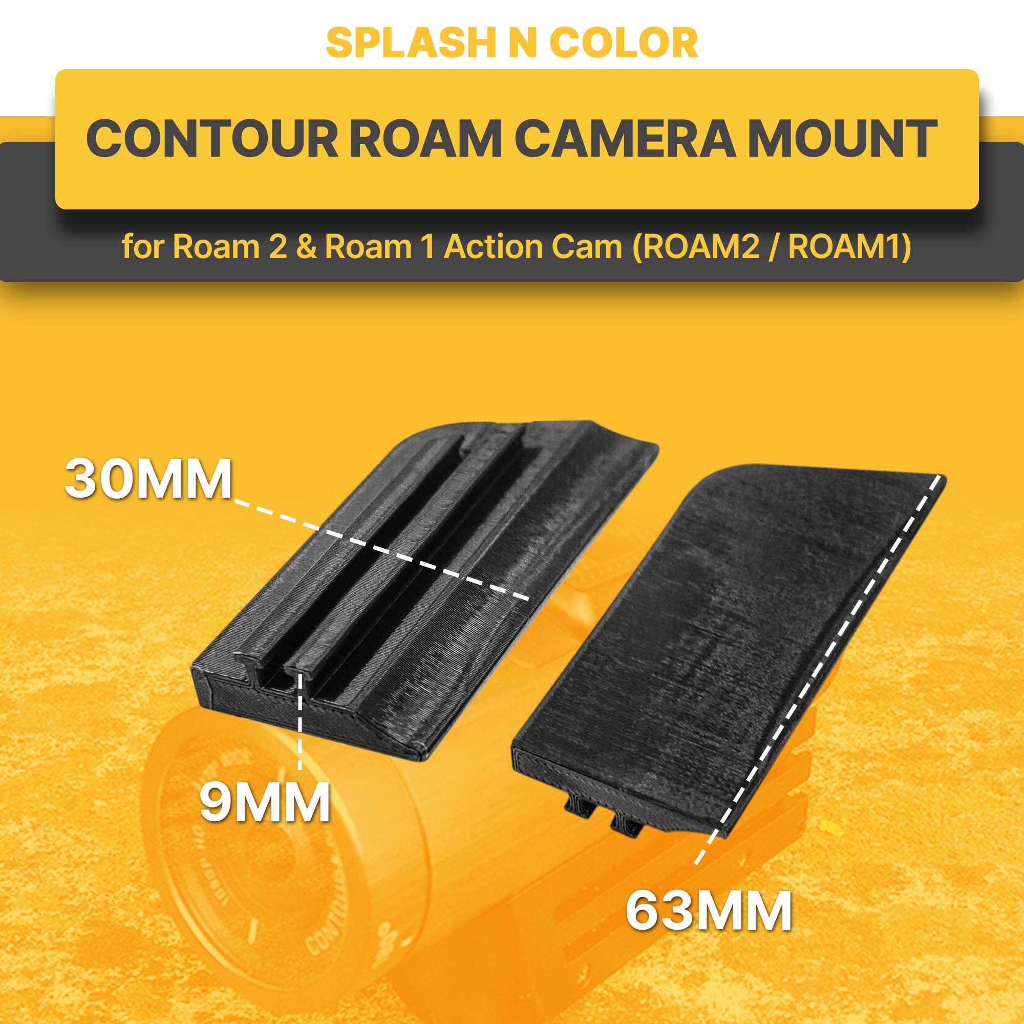Splashncolor Contour Roam Camera Mount Compatible With Roam 2 & Roam 1 Action Cam (Roam2 / Roam1)   Versatile, Durable, And Easy