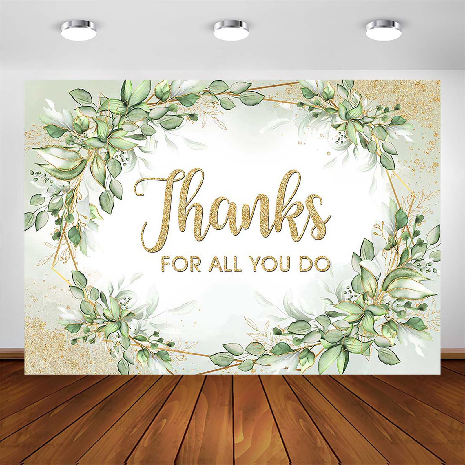 Avezano Thanks For All You Do Backdrop Sage Green Thank You Party Background Thanks To Staff Teachers Professors Doctors Photo B