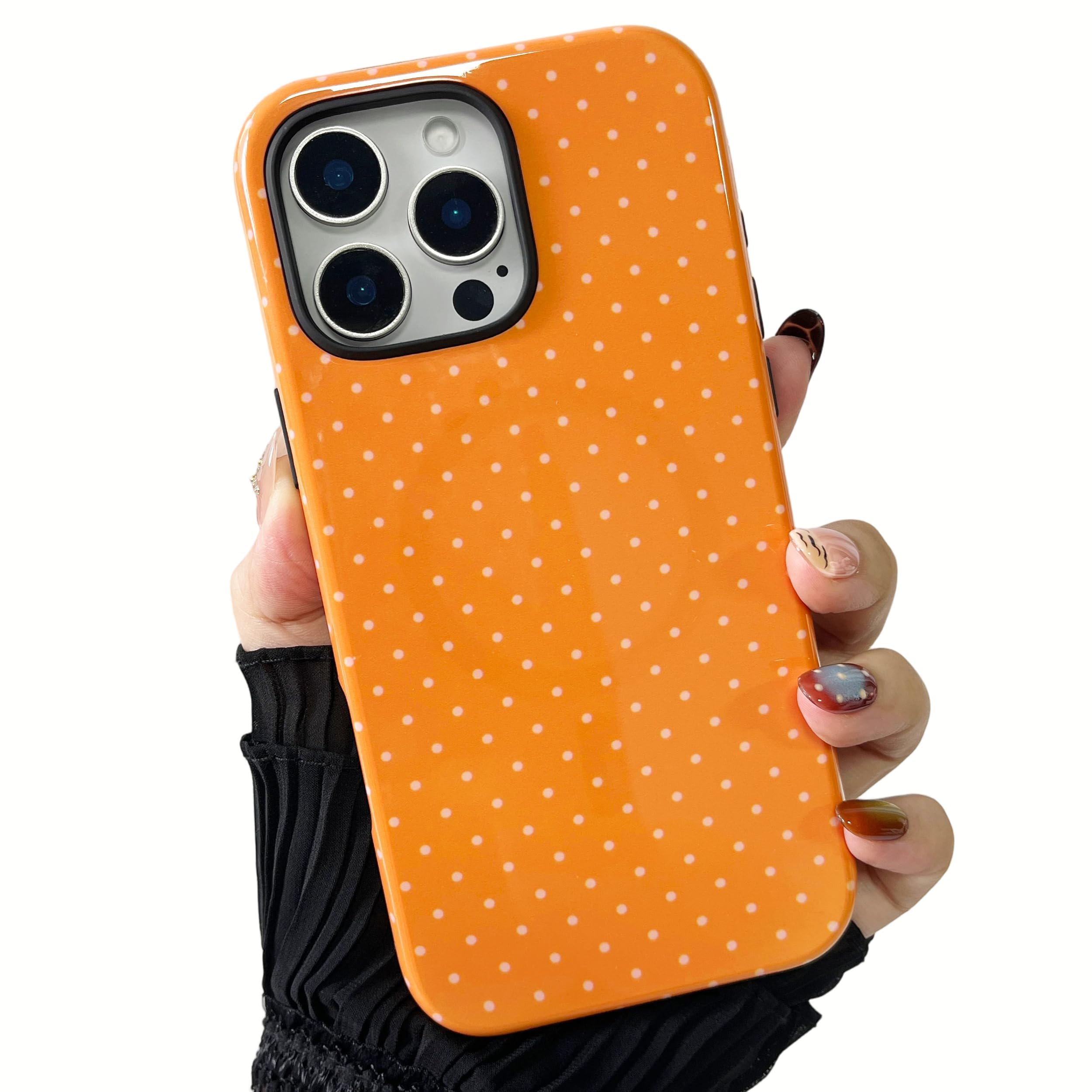 ZTOFERA Magnetic Case for iPhone 16 Pro, Compatible with Magsafe, Polka Dot Aesthetic Phone Case Cute for Girl Women, Hard PC+So