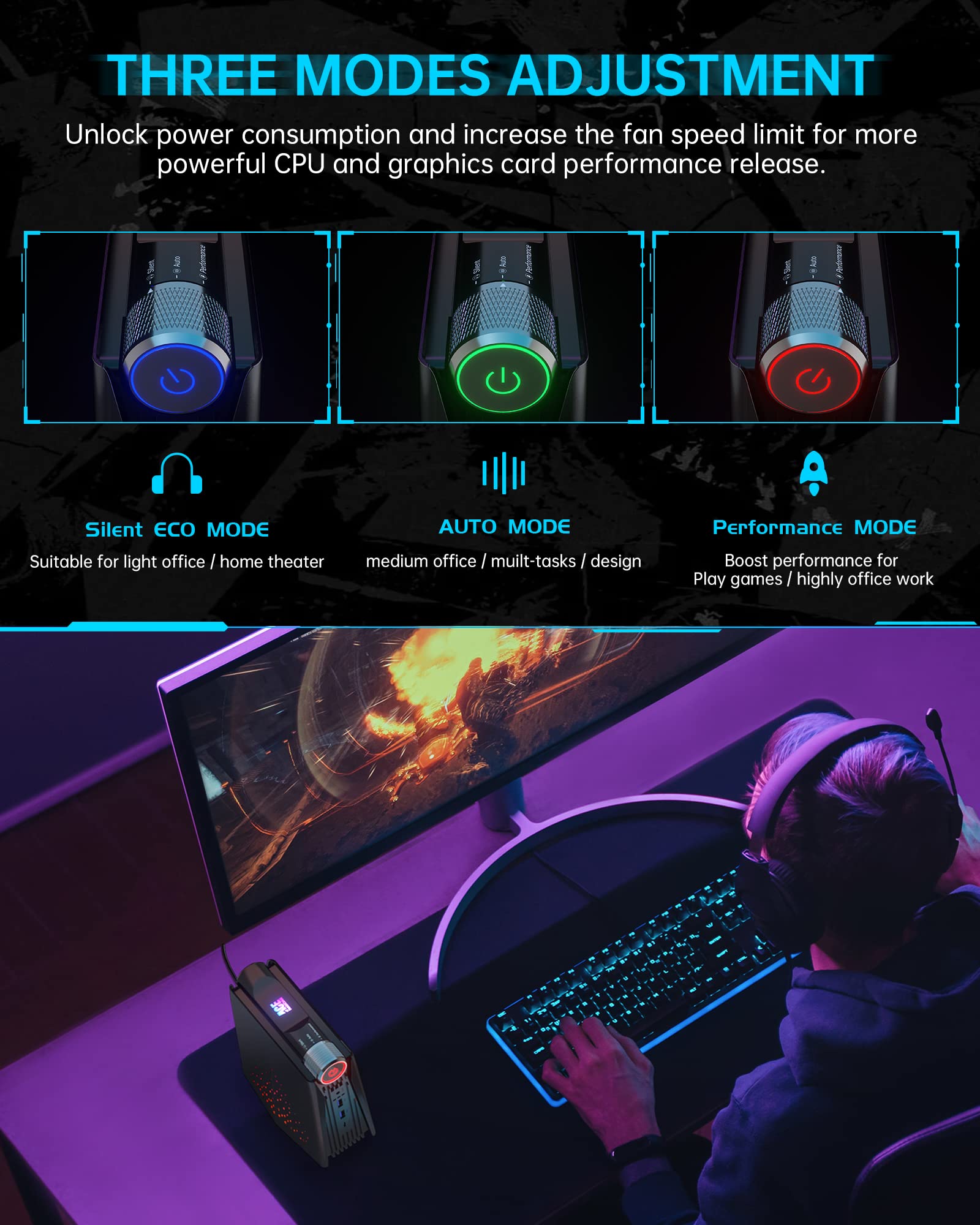 Acemagician [Gaming Pc Ryzen Mini Pc, Amd Ryzen 7 5800U 16Gb Ddr4 512Gb Nvme Ssd Mini Desktop Computer,Windows 11 Mini Pc Gaming