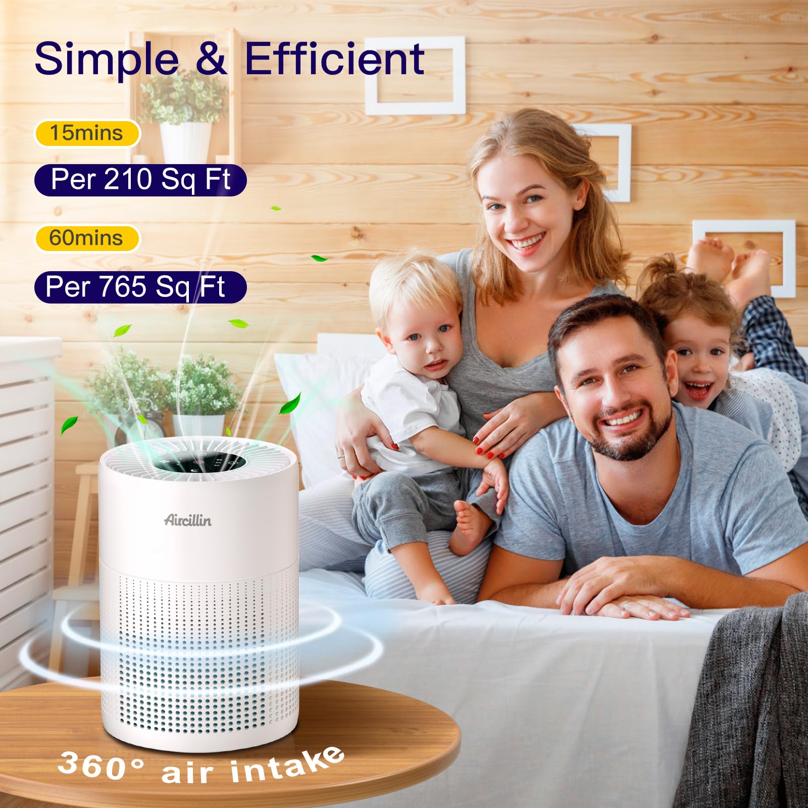 2 Pack Air Purifiers For Bedroom With Hepa Filters, Air Purifier For Home Large Room Covers Pet Hair Dander Smell Pollen Wildfir