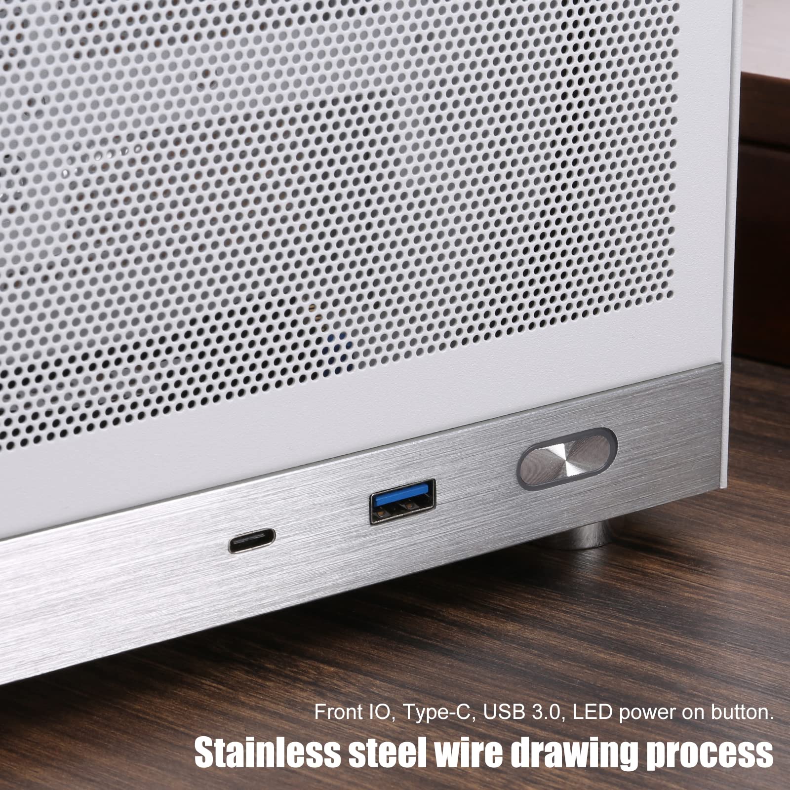 KXRORS S300 Mini-ITX Gaming PC Case Aluminum White with USB-C Port SFX Support PCIe 3.0 Riser (8.1L)